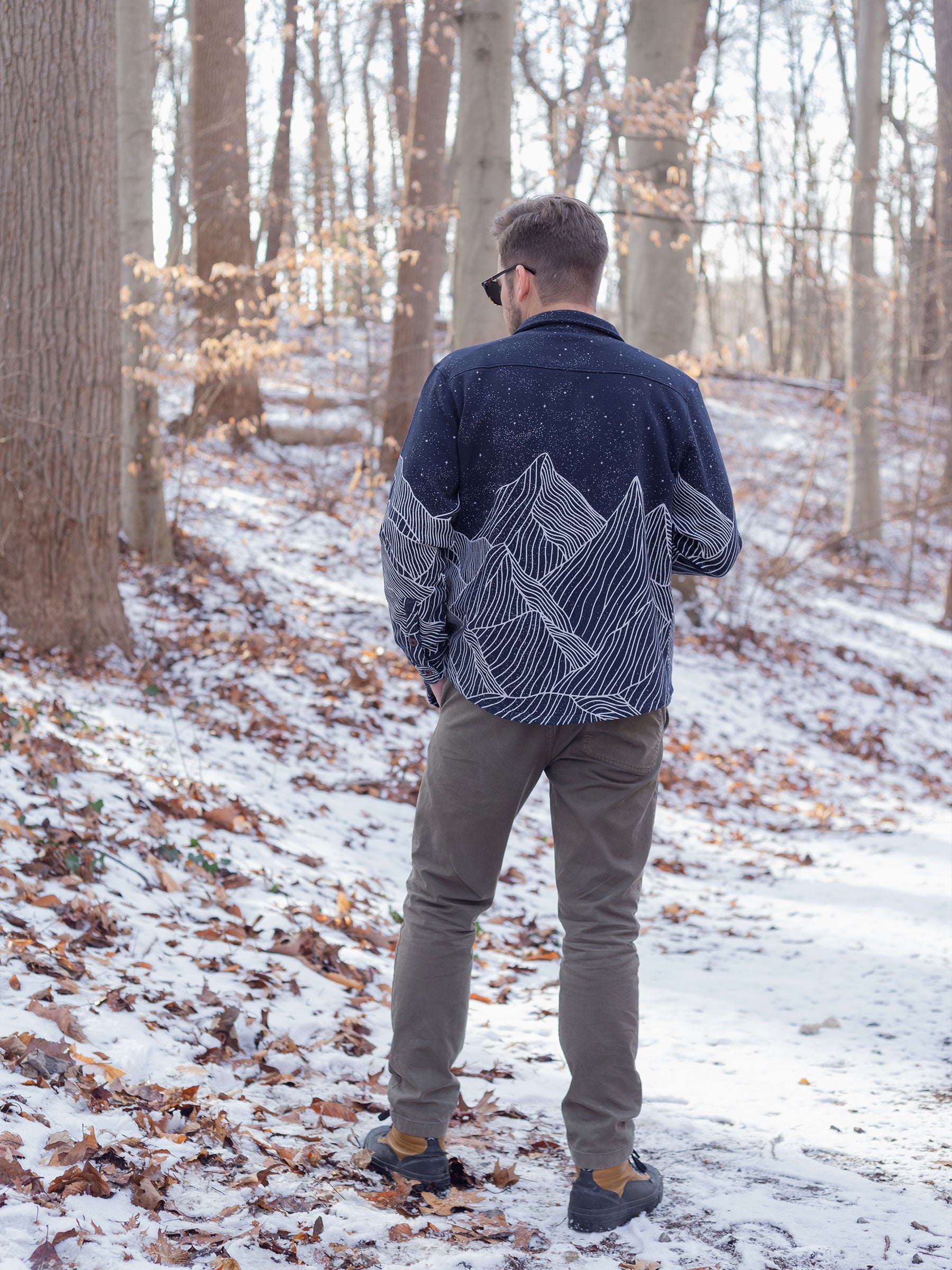 Alpine Etching Blanket Shirt, a Organic Jacket by Happy Earth Apparel