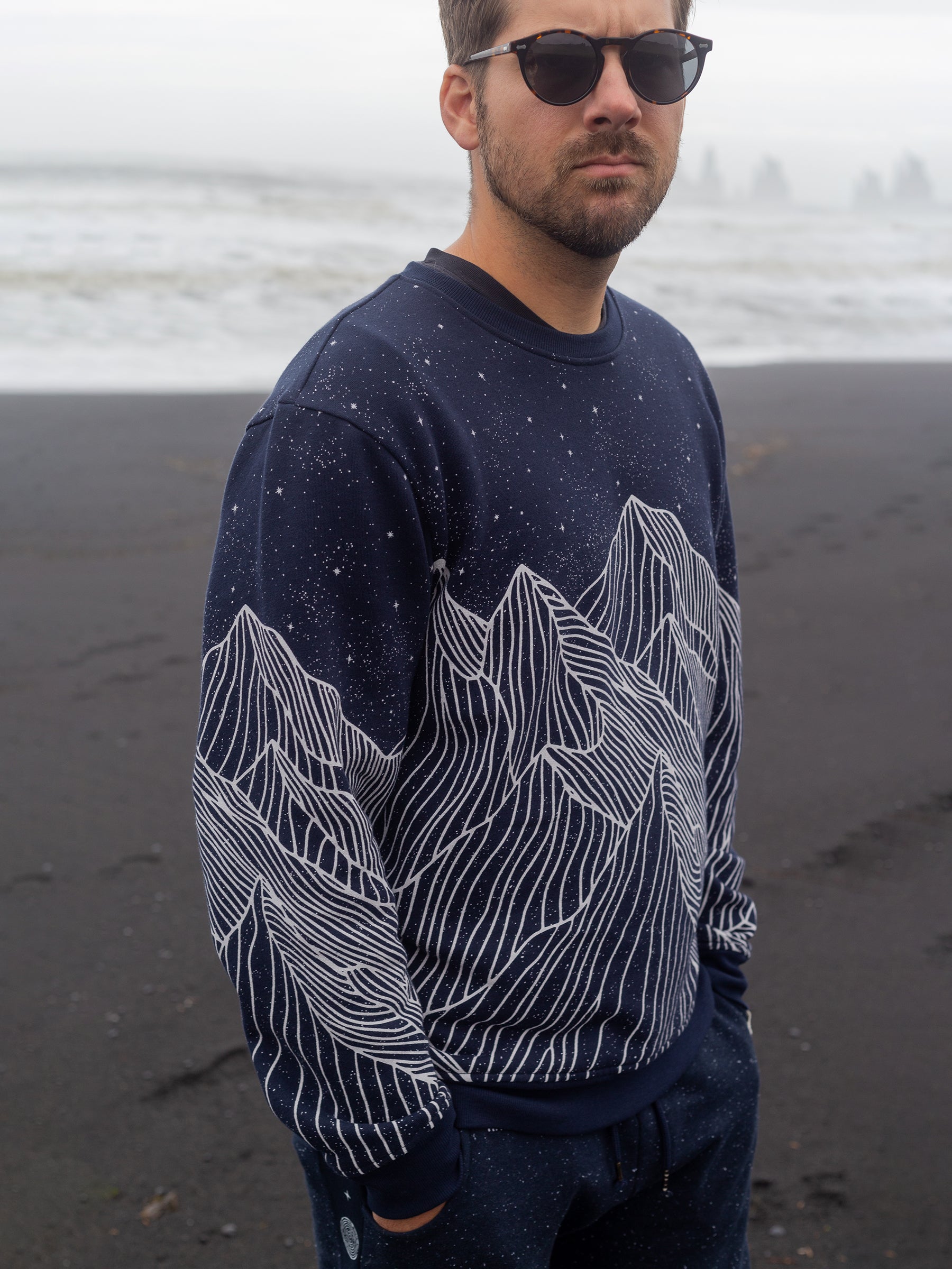 Alpine Etching Pullover, a Organic Sweatshirt by Happy Earth Apparel