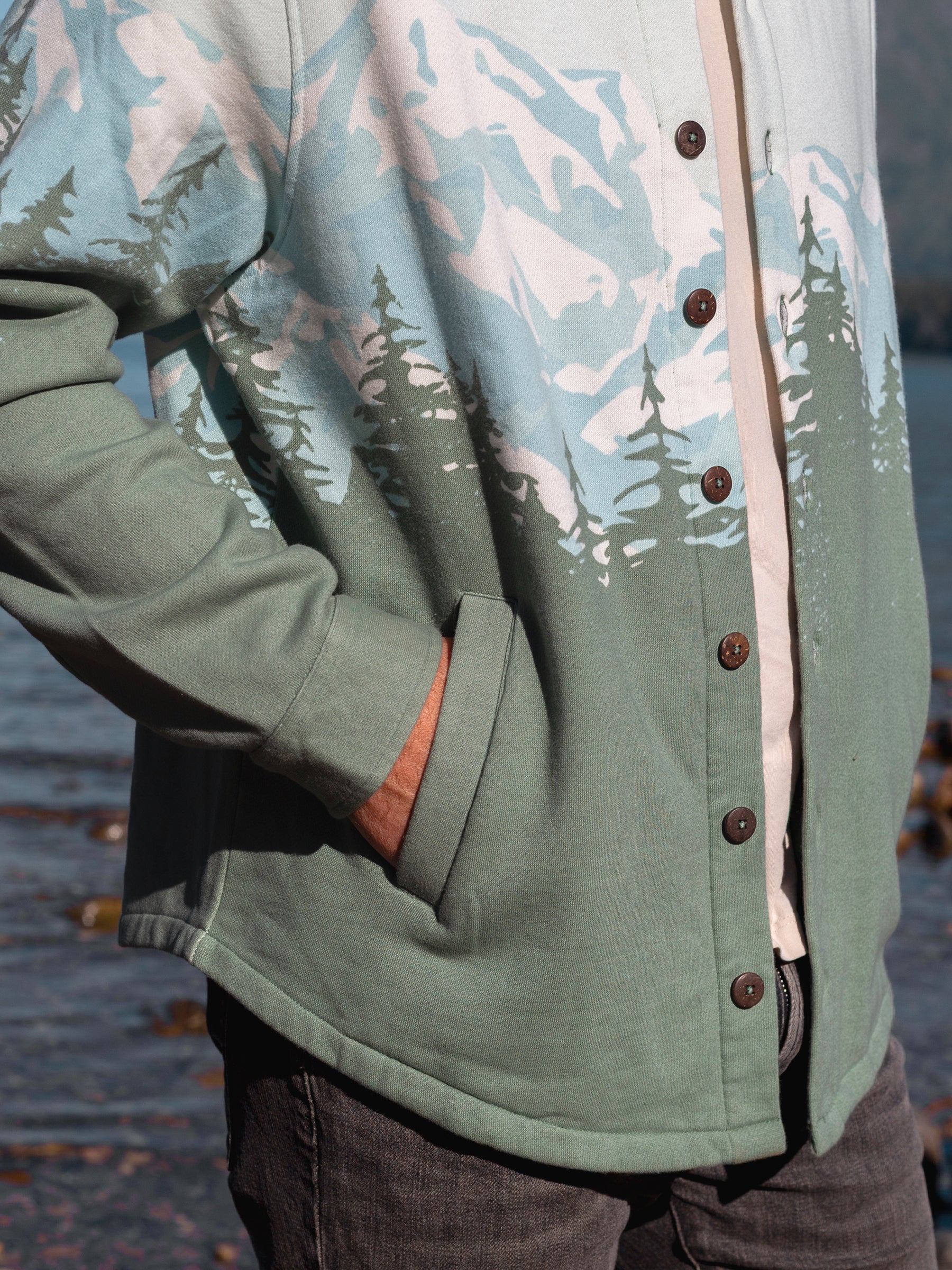 Cascadia Fleece Blanket Shirt, a Organic Jacket by Happy Earth Apparel