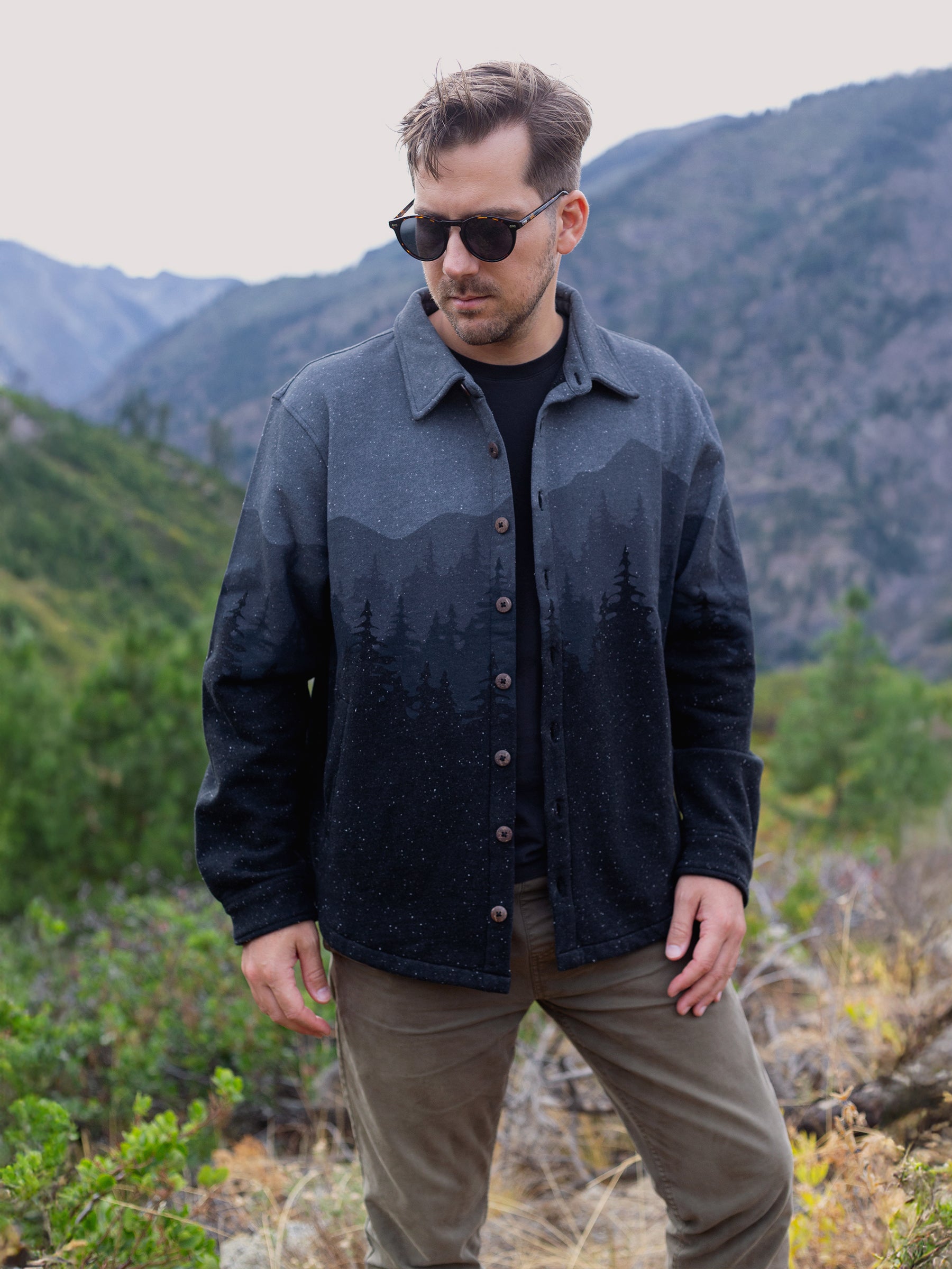 Dark Frost Blanket Shirt, a Organic Jacket by Happy Earth Apparel