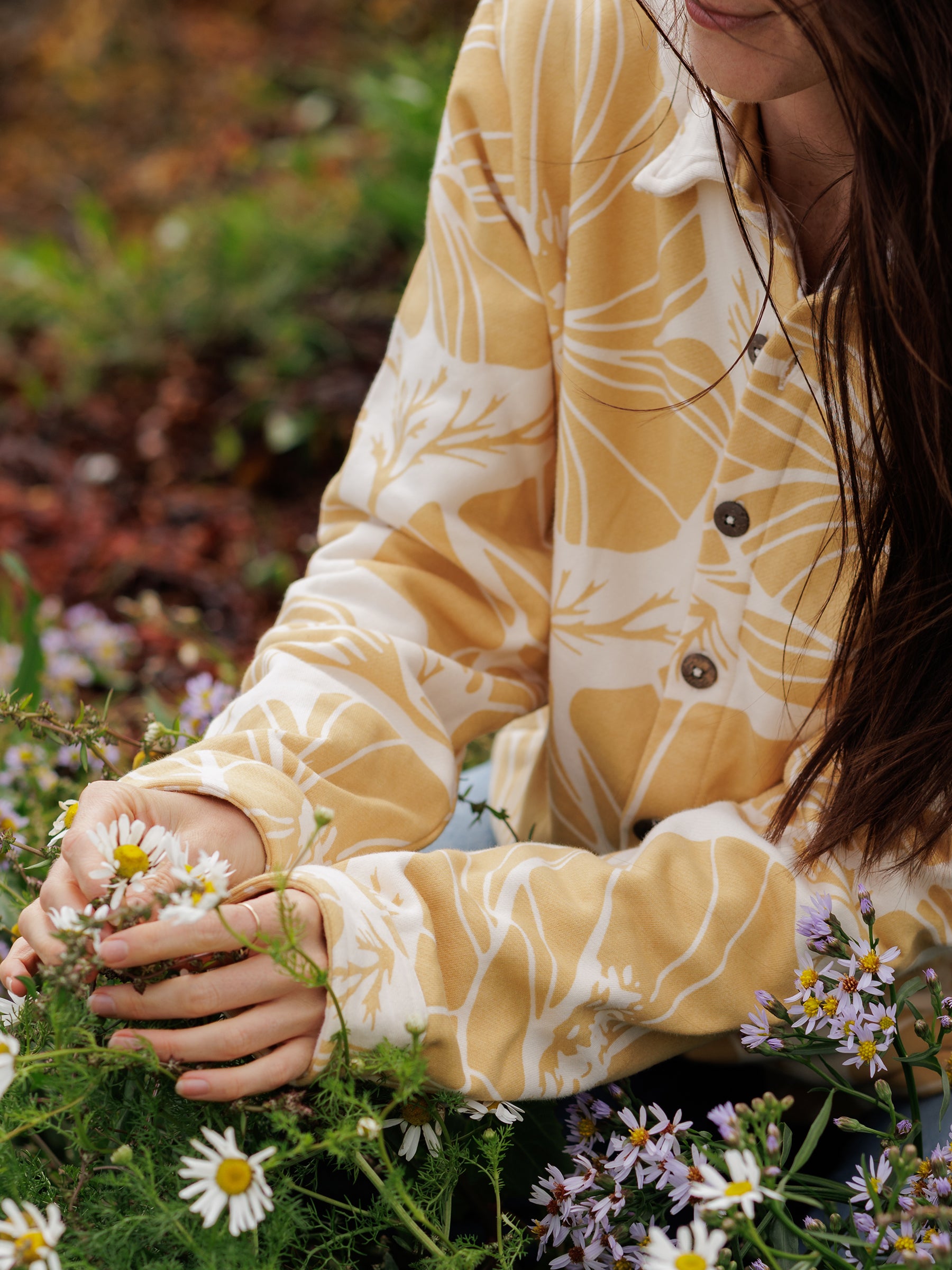 Poppies Blanket Shirt, a Organic Jacket by Happy Earth Apparel