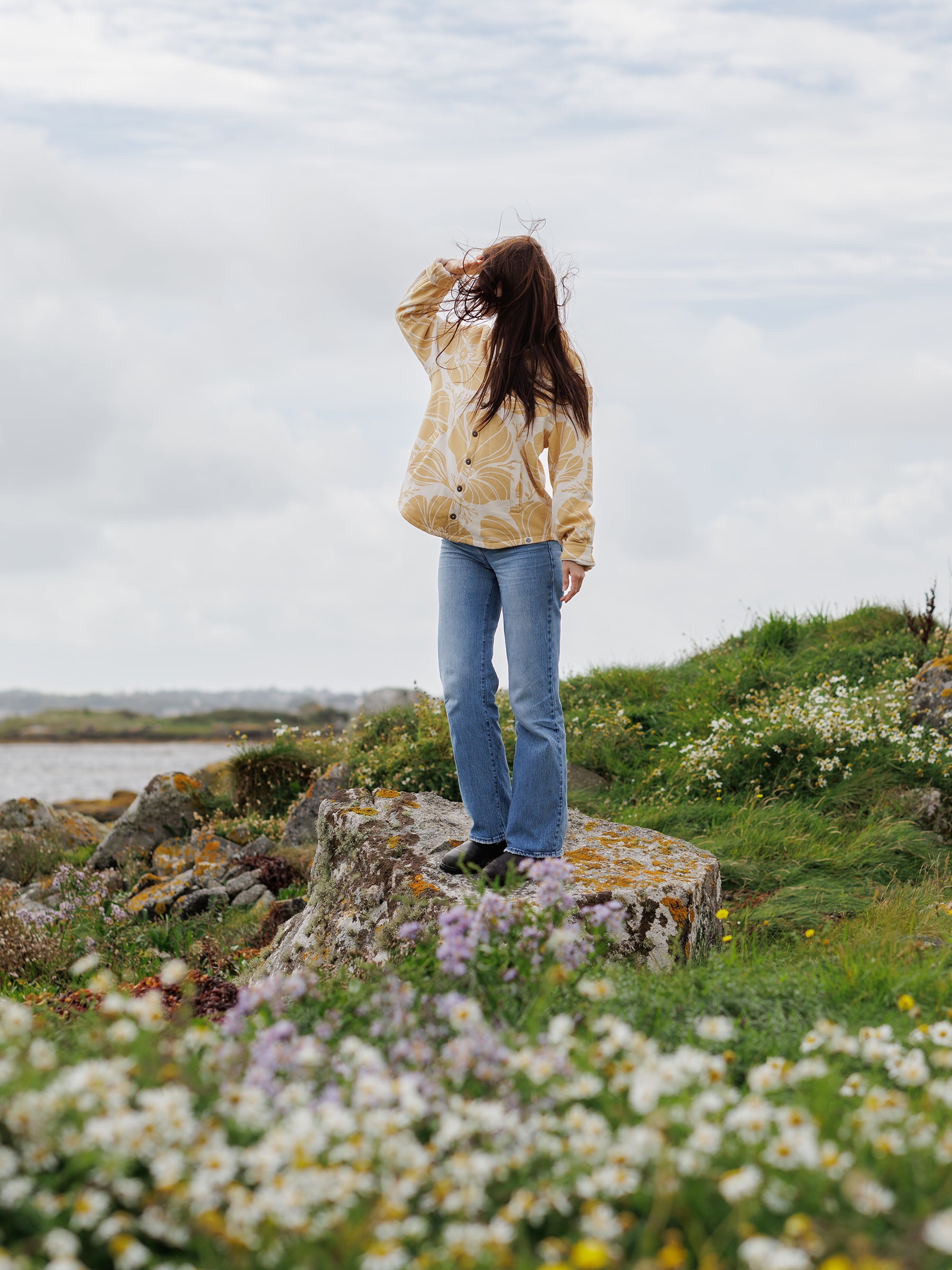 Poppies Blanket Shirt, a Organic Jacket by Happy Earth Apparel