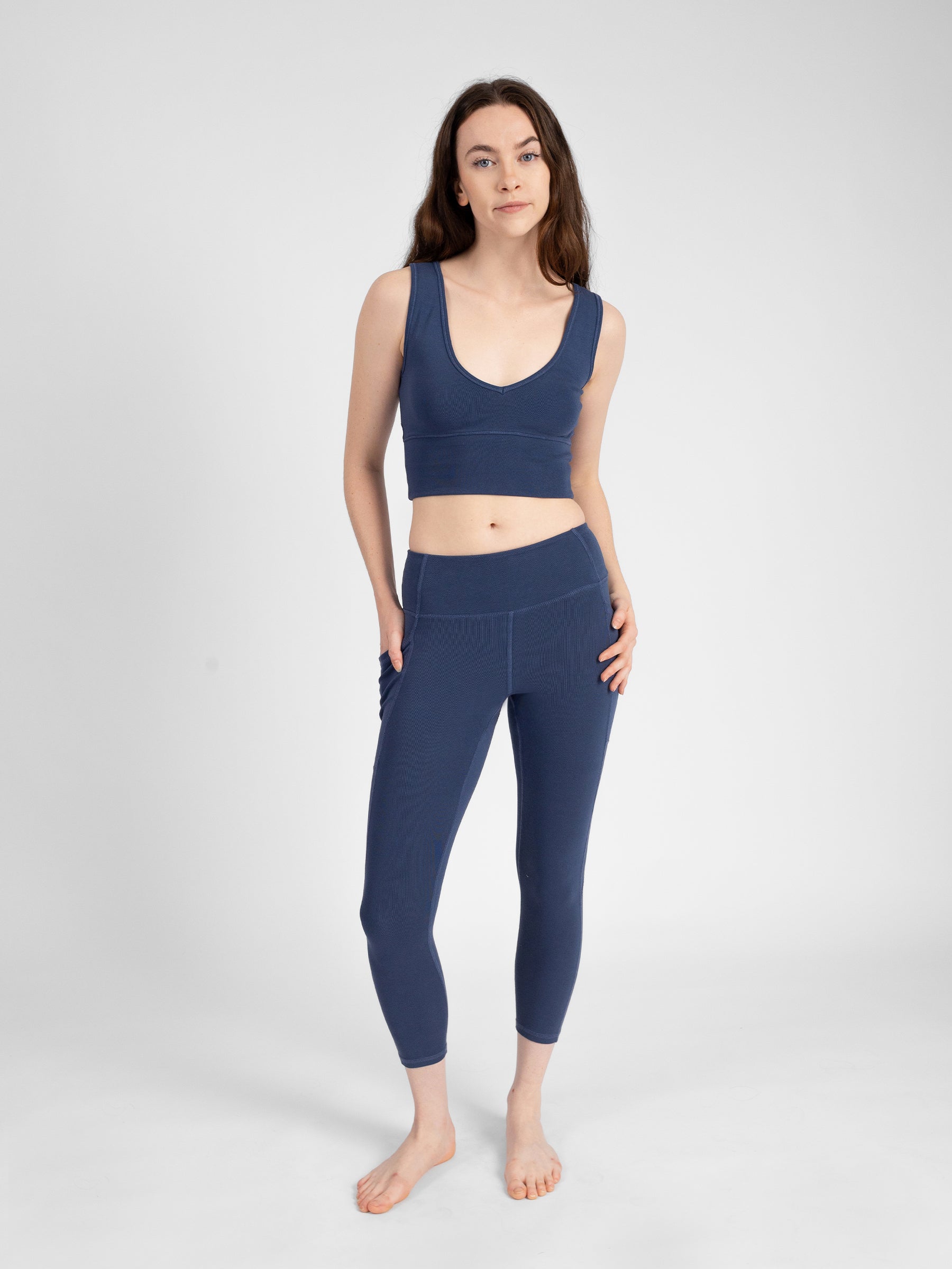 PlantTec™ Organic Crop/Petite Leggings | Blueberry