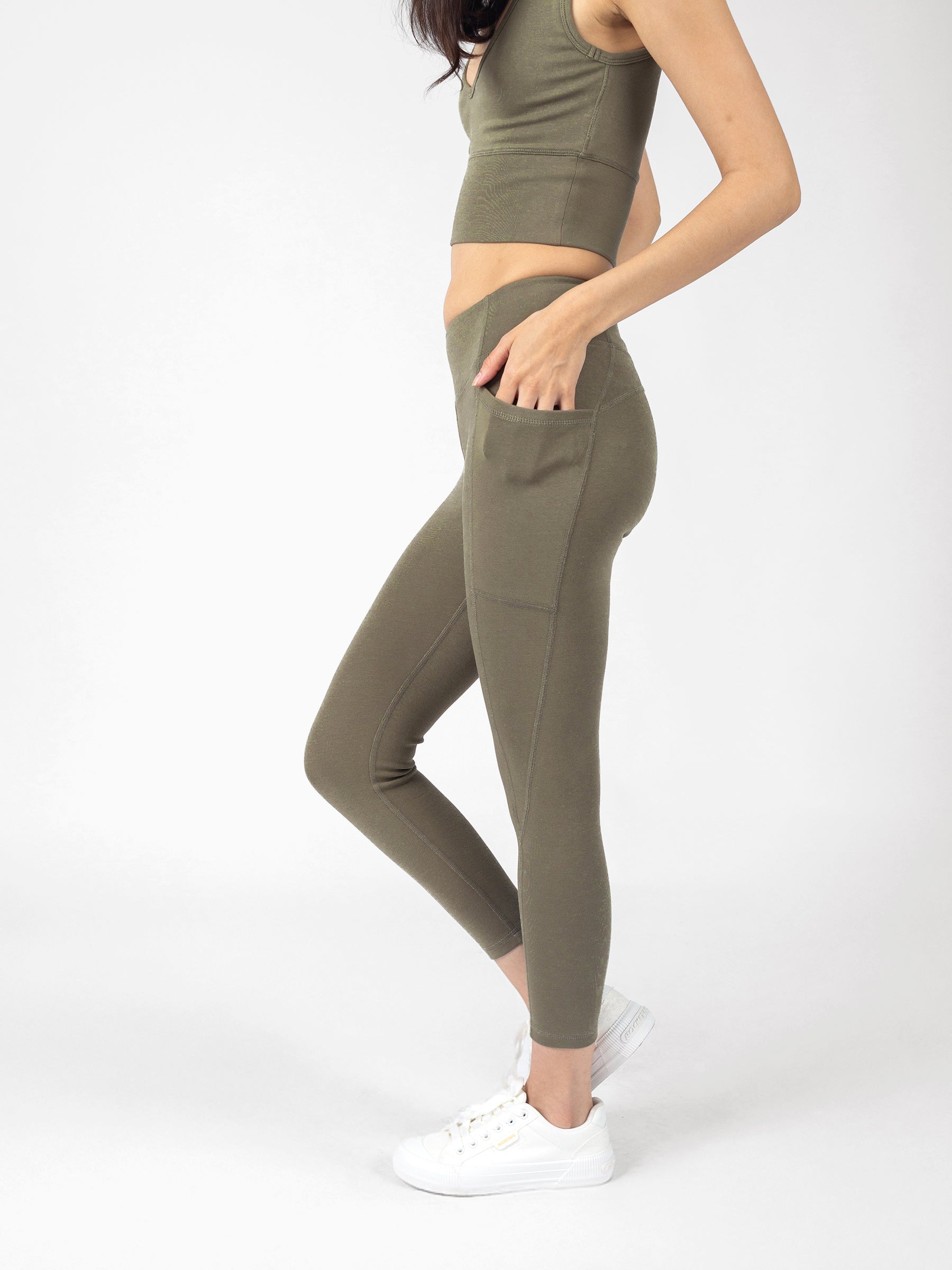 PlantTec™ Organic Crop/Petite Leggings | Cypress