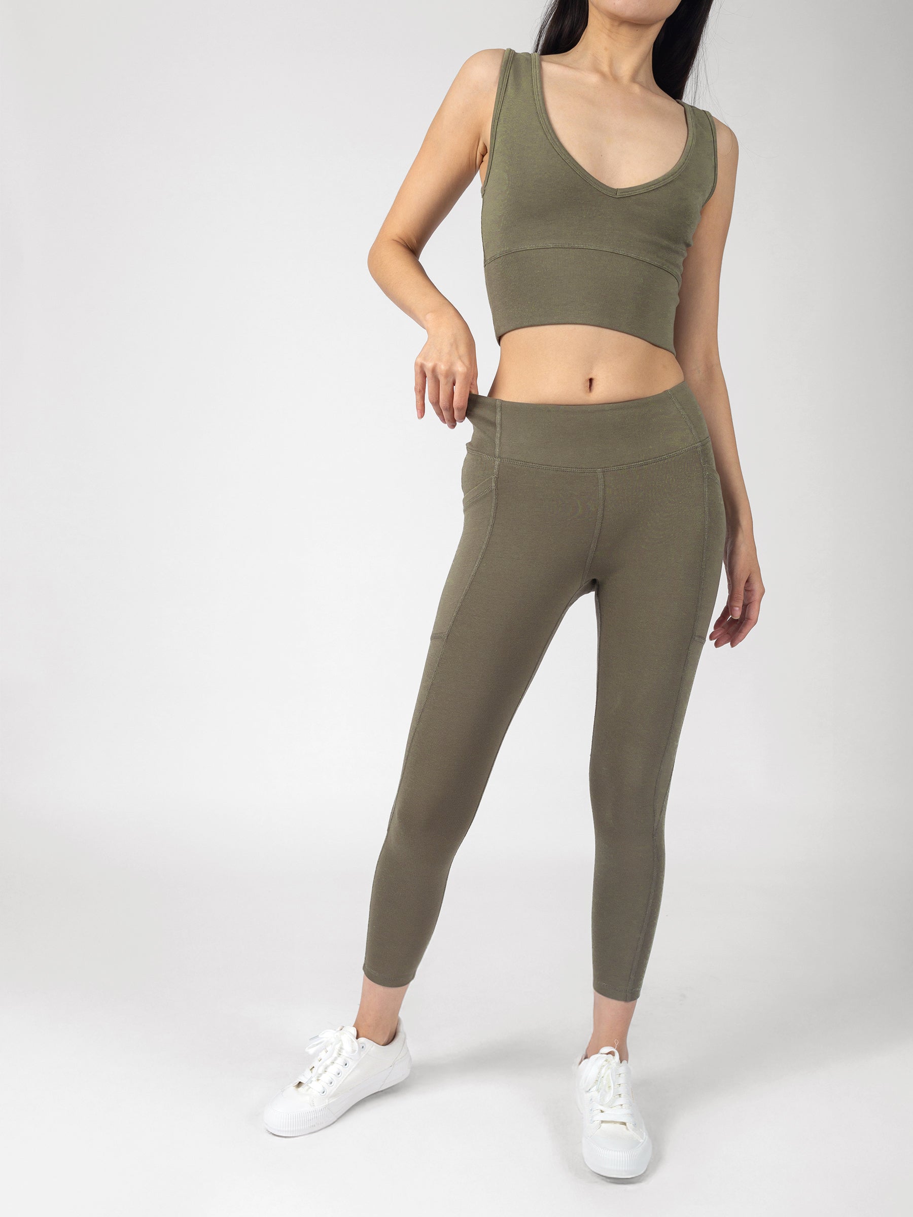 PlantTec™ Organic Crop/Petite Leggings | Cypress