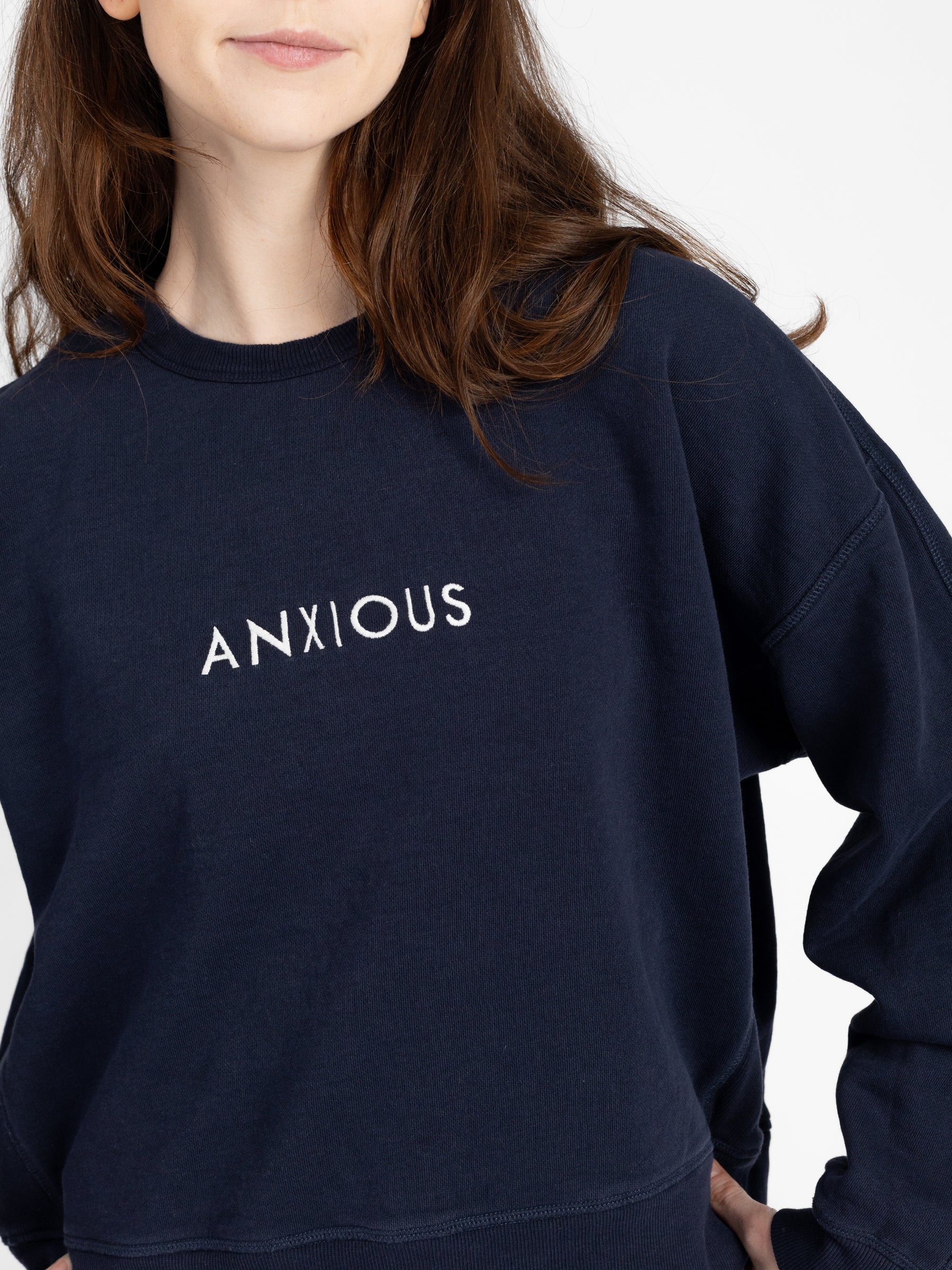 ANXIOUS Embroidered Organic Pullover