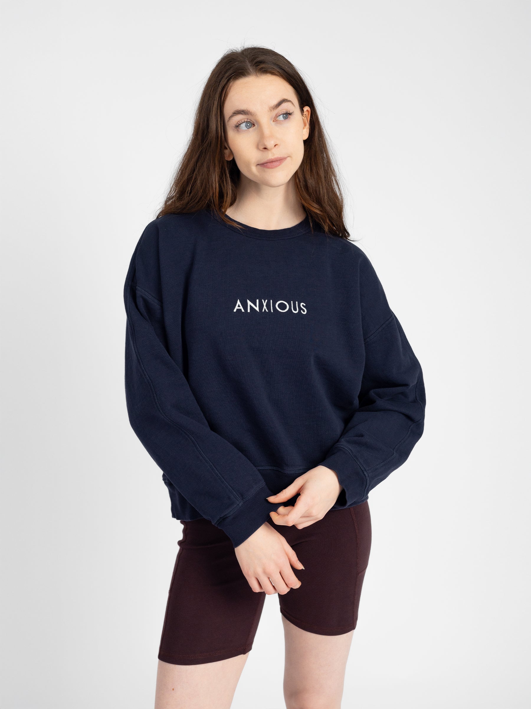 ANXIOUS Embroidered Organic Pullover