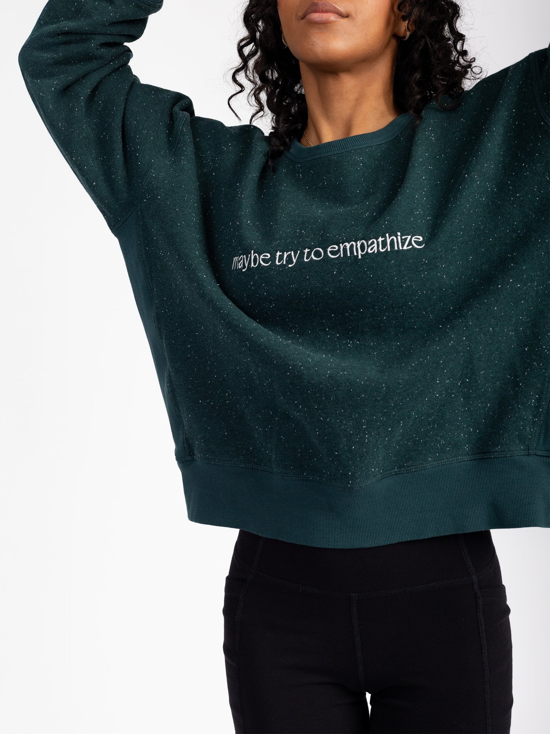 MAYBE EMPATHIZE Embroidered Organic Pullover
