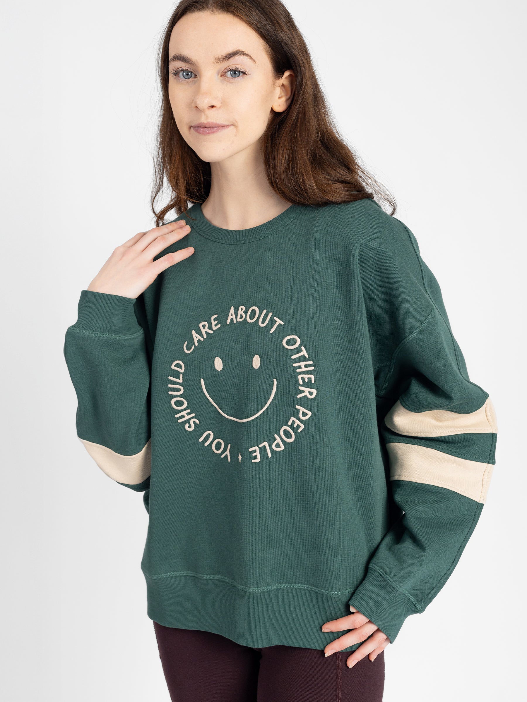 YOU SHOULD CARE Embroidered Organic Pullover