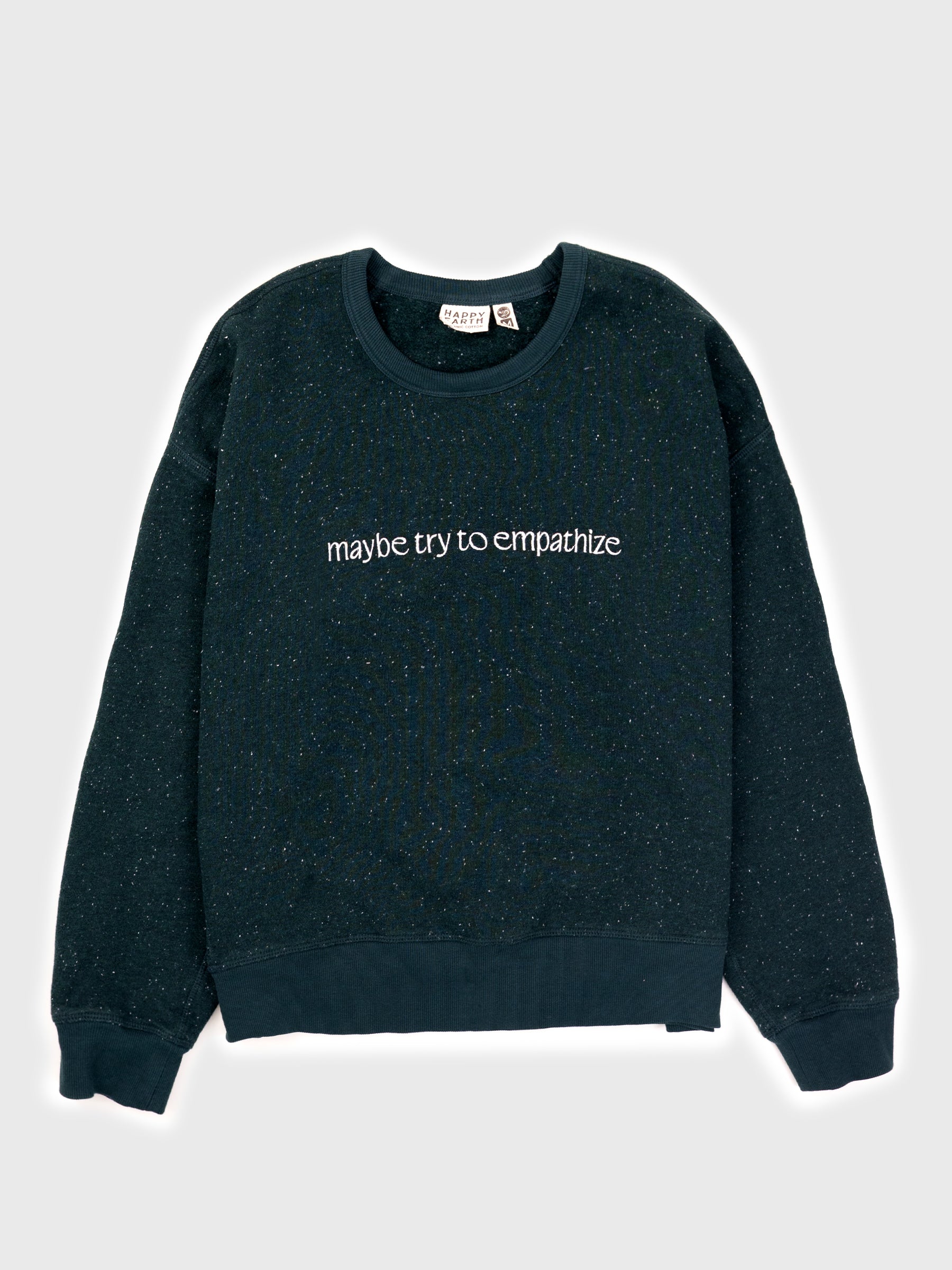 MAYBE EMPATHIZE Embroidered Organic Pullover