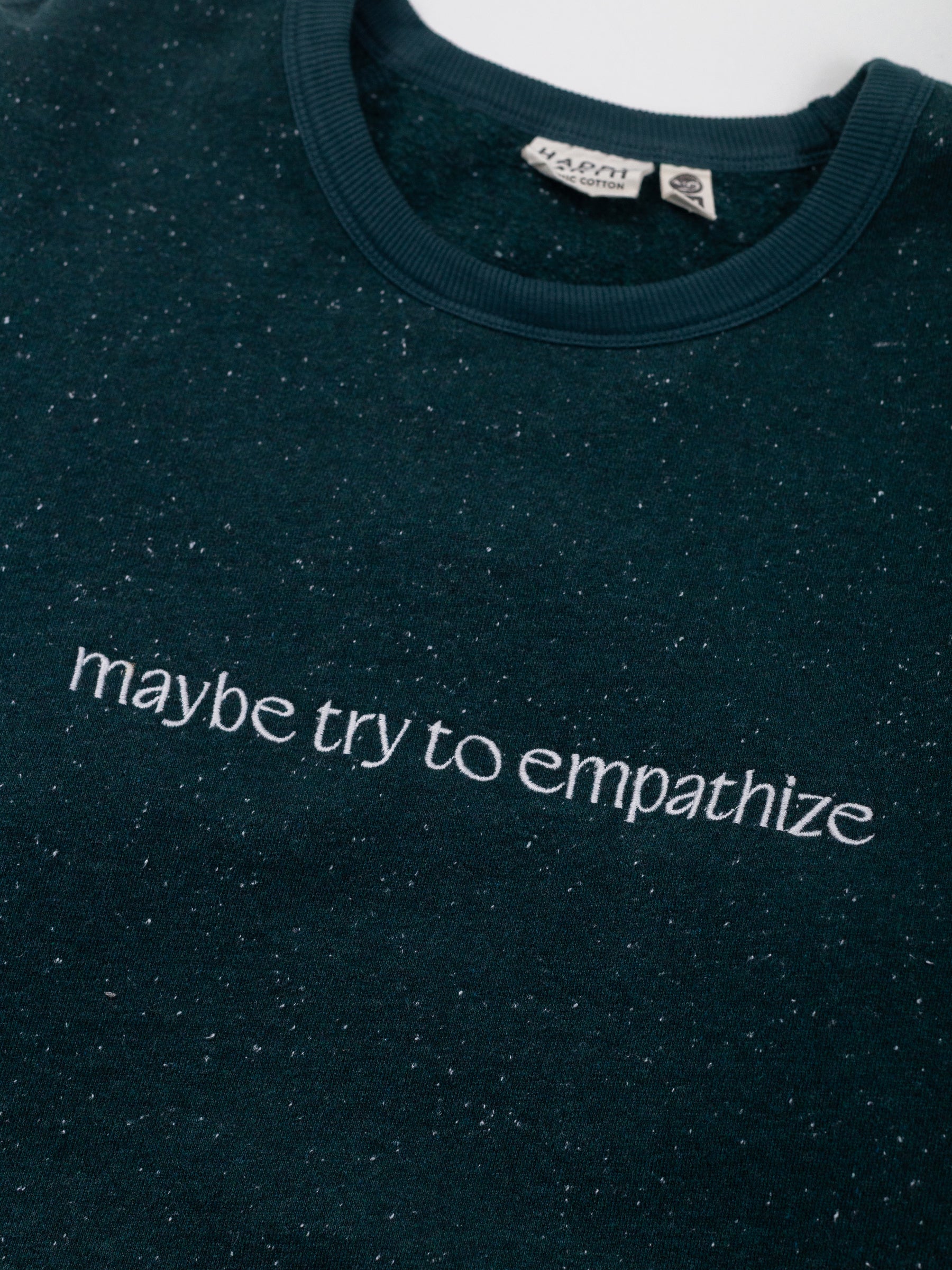 MAYBE EMPATHIZE Embroidered Organic Pullover