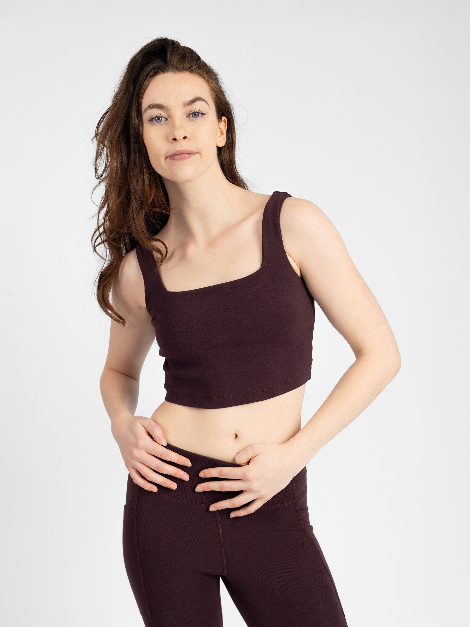 PlantTec™ Organic Built-in Bra Tank | Espresso