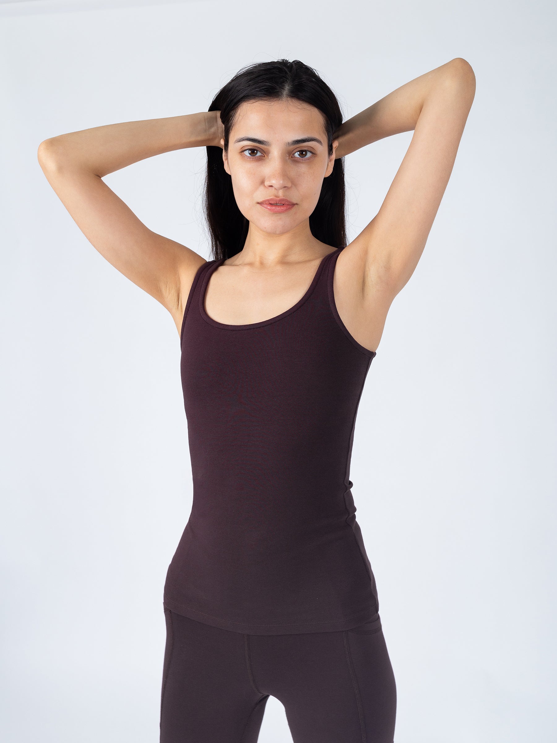 PlantTec™ Organic Compression Tank | Espresso, a Organic Activewear by Happy Earth Apparel