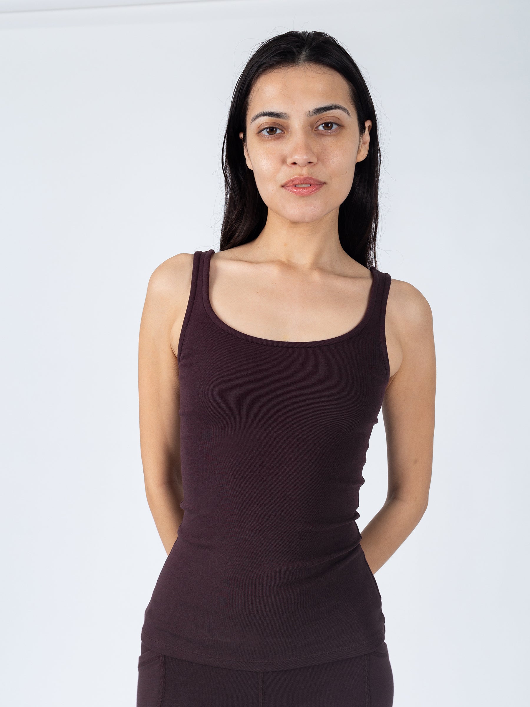 PlantTec™ Organic Compression Tank | Espresso, a Organic Activewear by Happy Earth Apparel