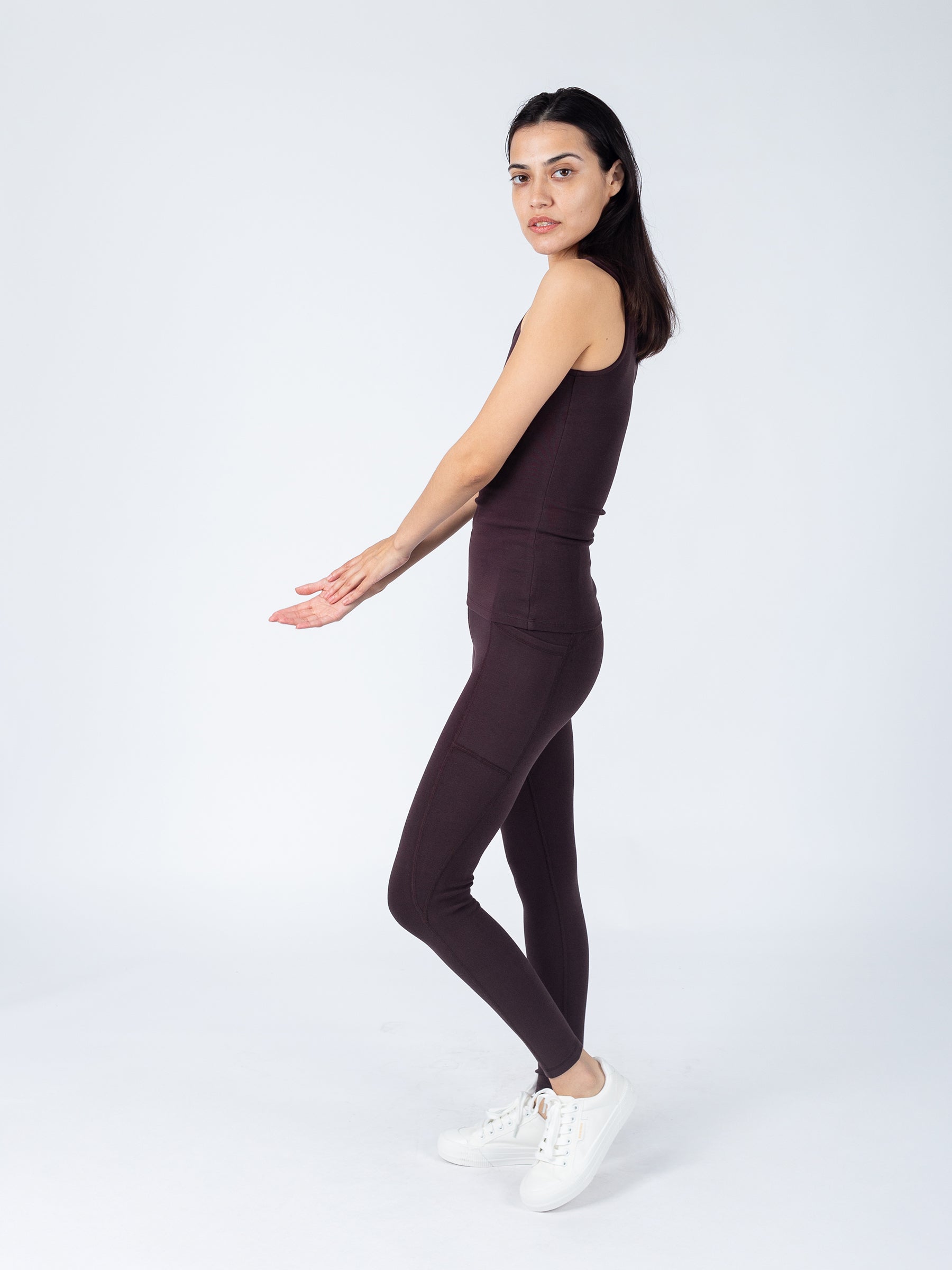 PlantTec™ Organic Compression Tank | Espresso, a Organic Activewear by Happy Earth Apparel