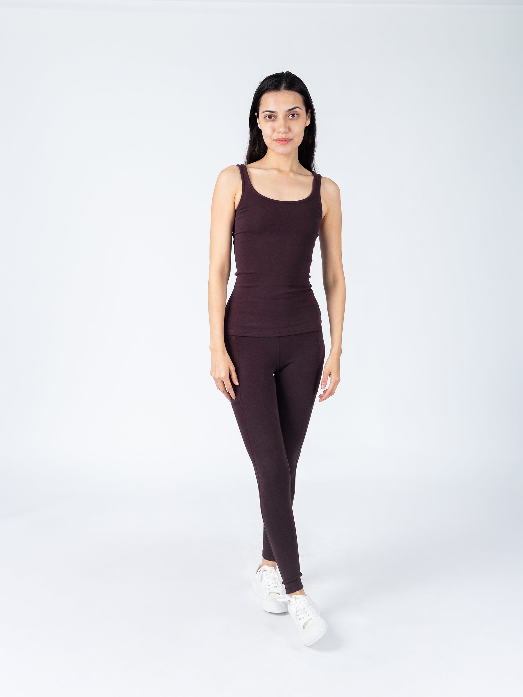 PlantTec™ Organic Compression Tank | Espresso, a Organic Activewear by Happy Earth Apparel