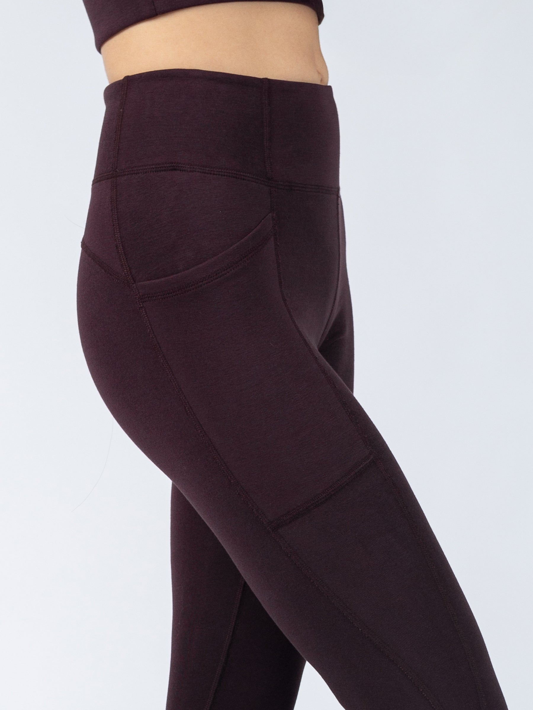 PlantTec™ Organic Crop/Petite Leggings | Espresso, a Organic Activewear by Happy Earth Apparel