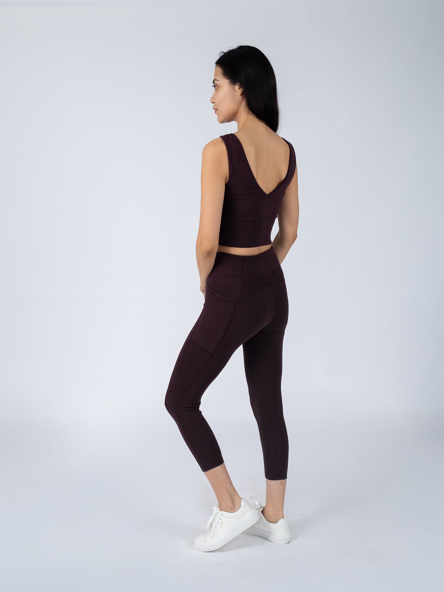 PlantTec™ Organic Crop/Petite Leggings | Espresso, a Organic Activewear by Happy Earth Apparel
