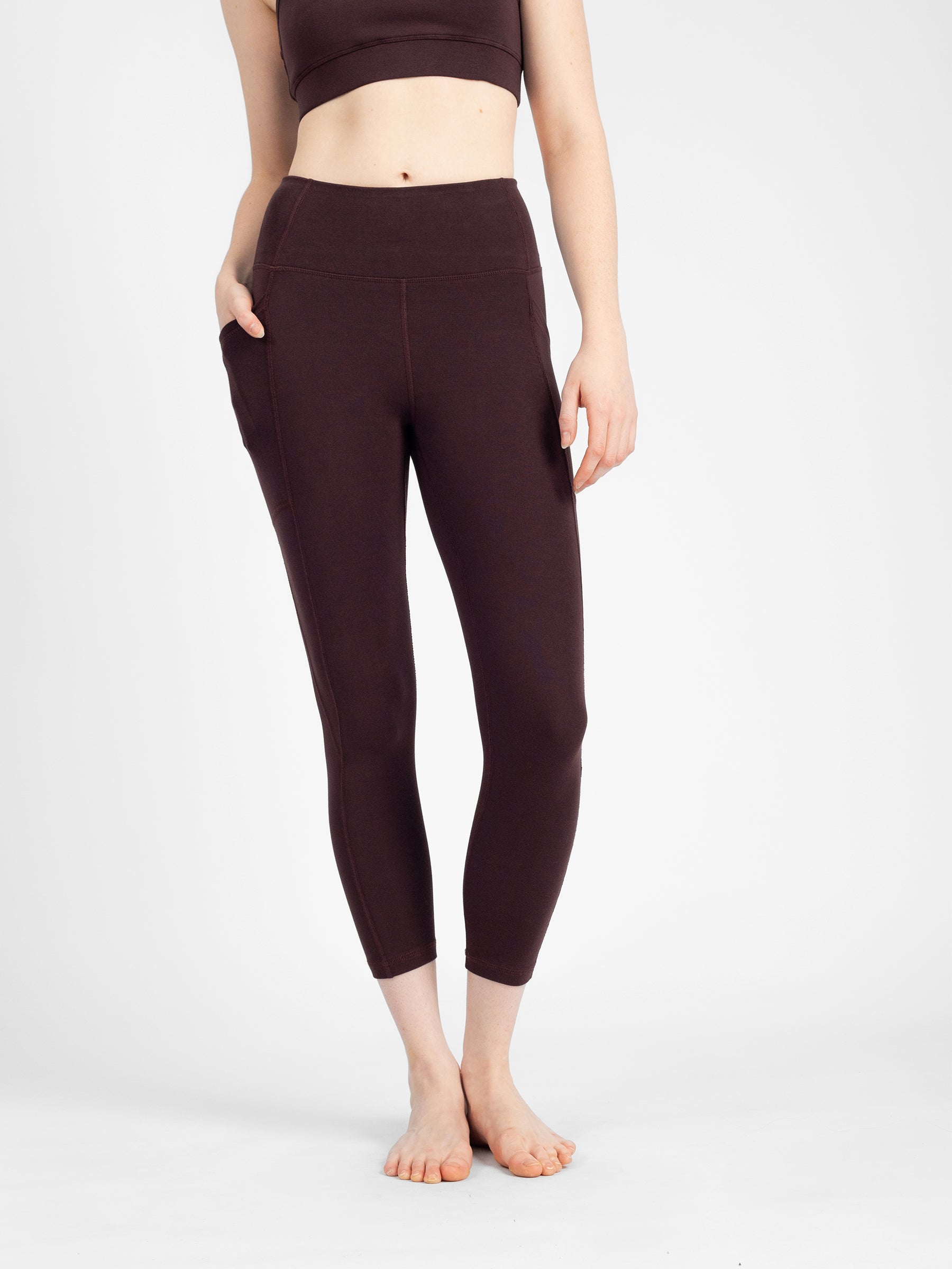 PlantTec™ Organic Crop/Petite Leggings | Espresso