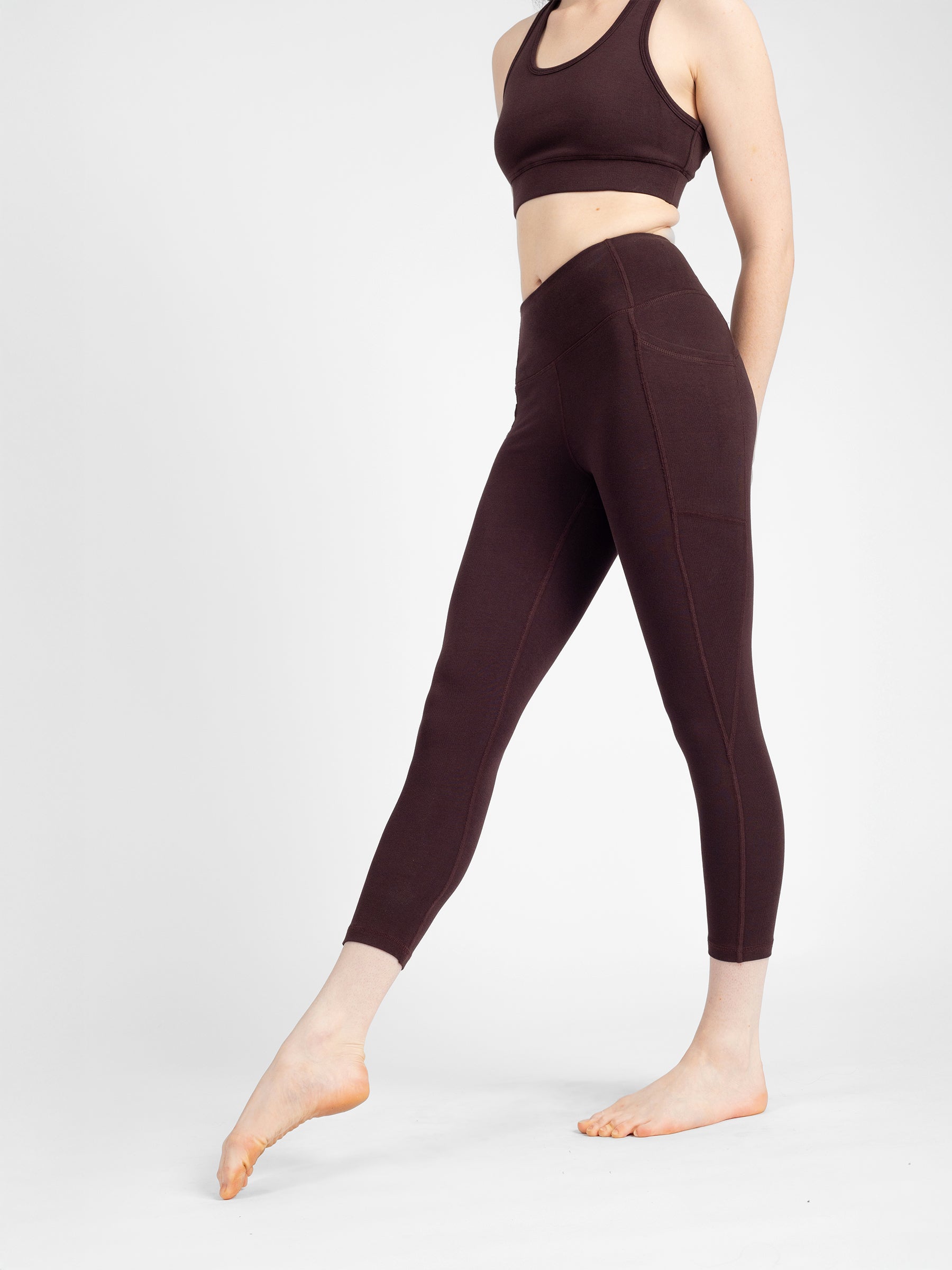 PlantTec™ Organic Crop/Petite Leggings | Espresso