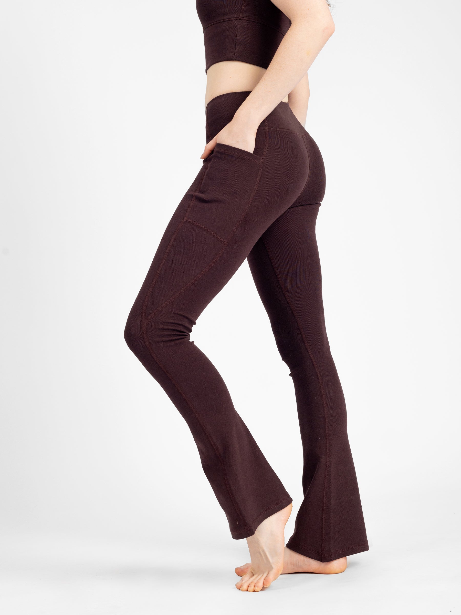 PlantTec™ Organic Flare Leggings | Espresso