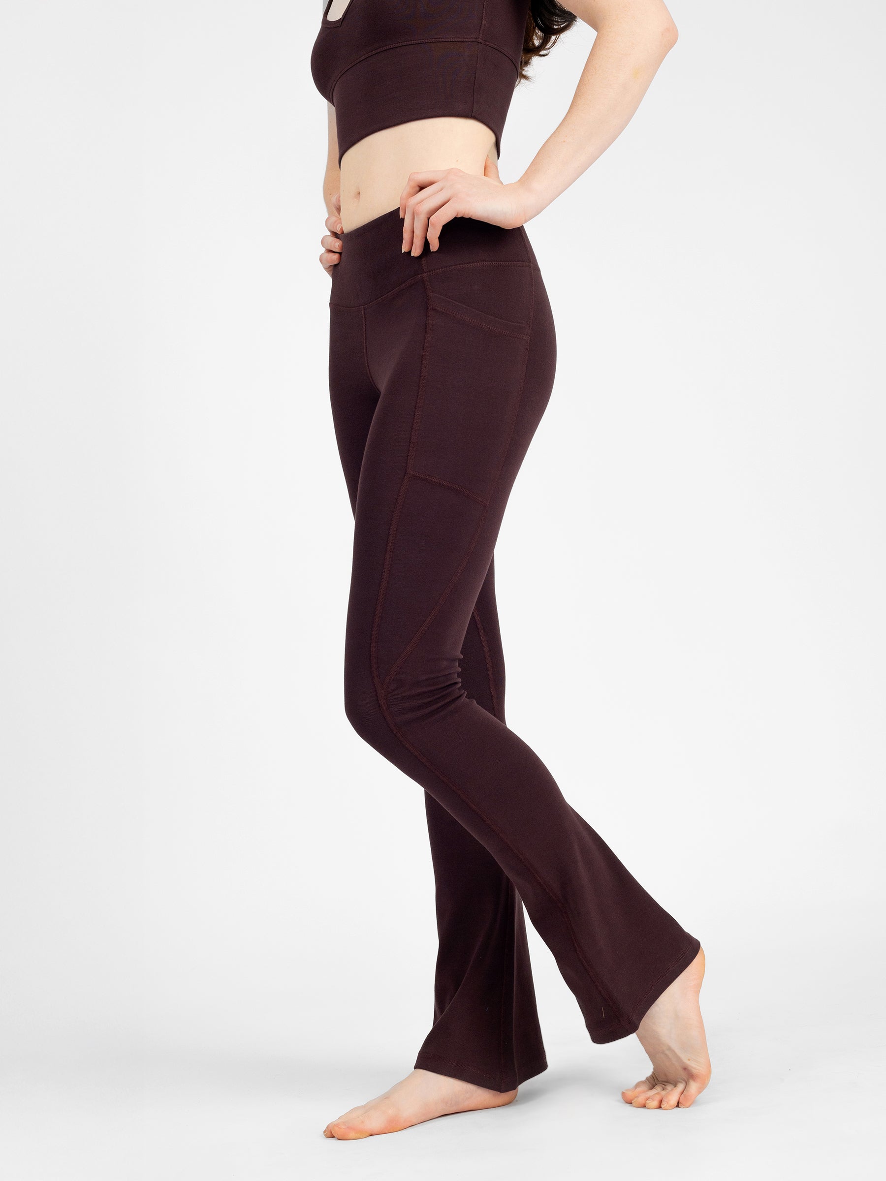 PlantTec™ Organic Flare Leggings | Espresso