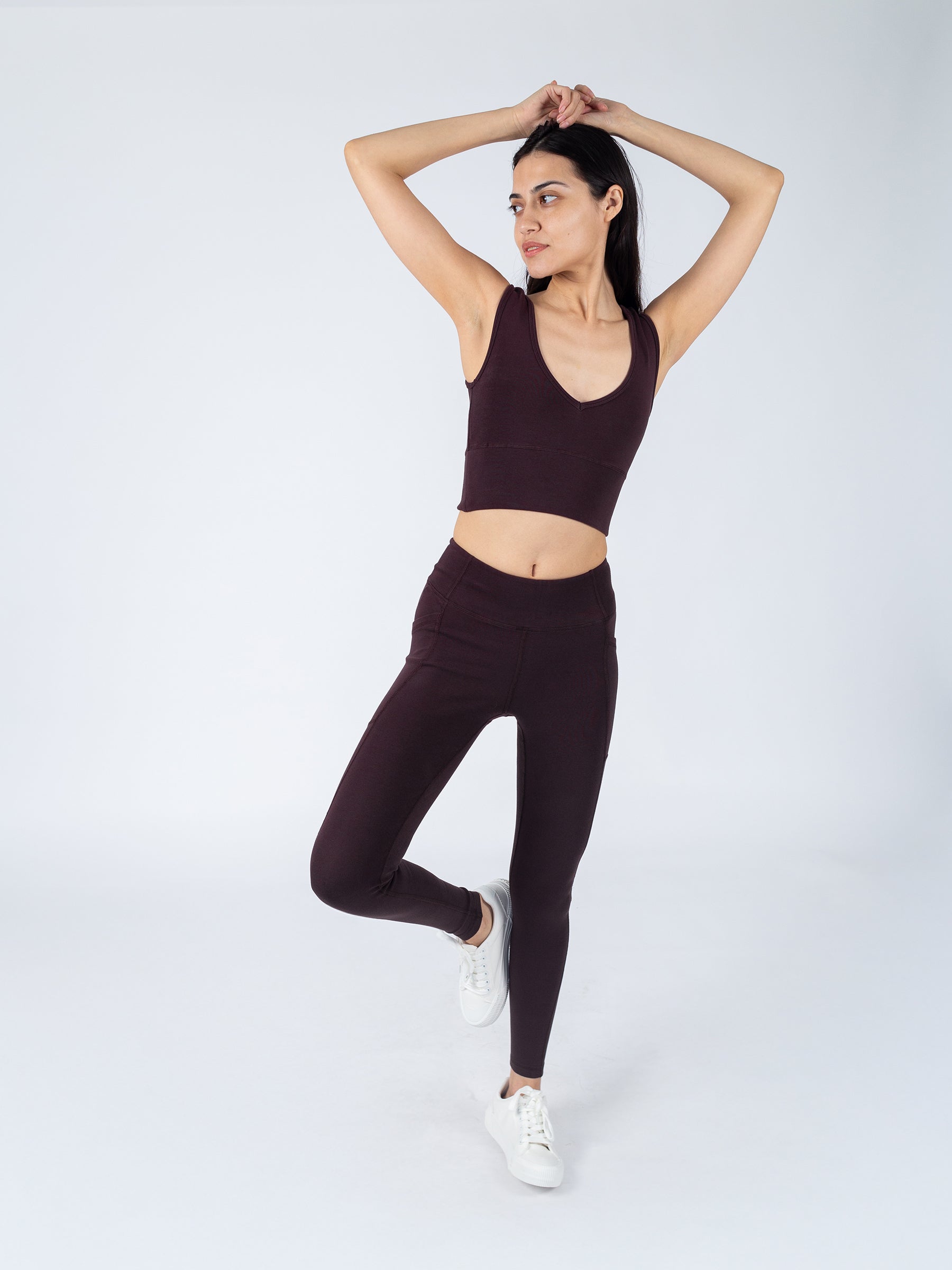 PlantTec™ Organic Leggings | Espresso, a Organic Activewear by Happy Earth Apparel