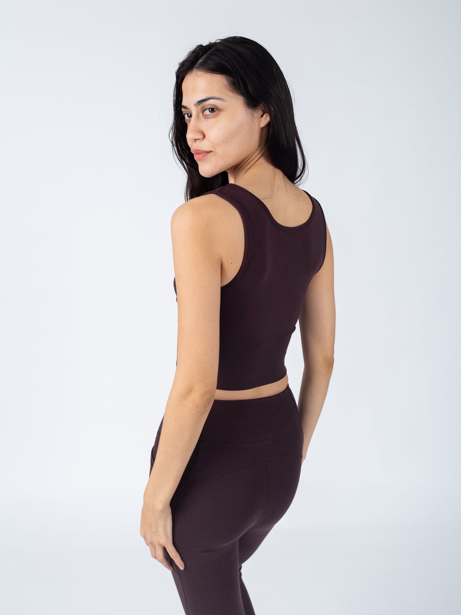 PlantTec™ Organic Reversible Tank | Espresso, a Organic Activewear by Happy Earth Apparel