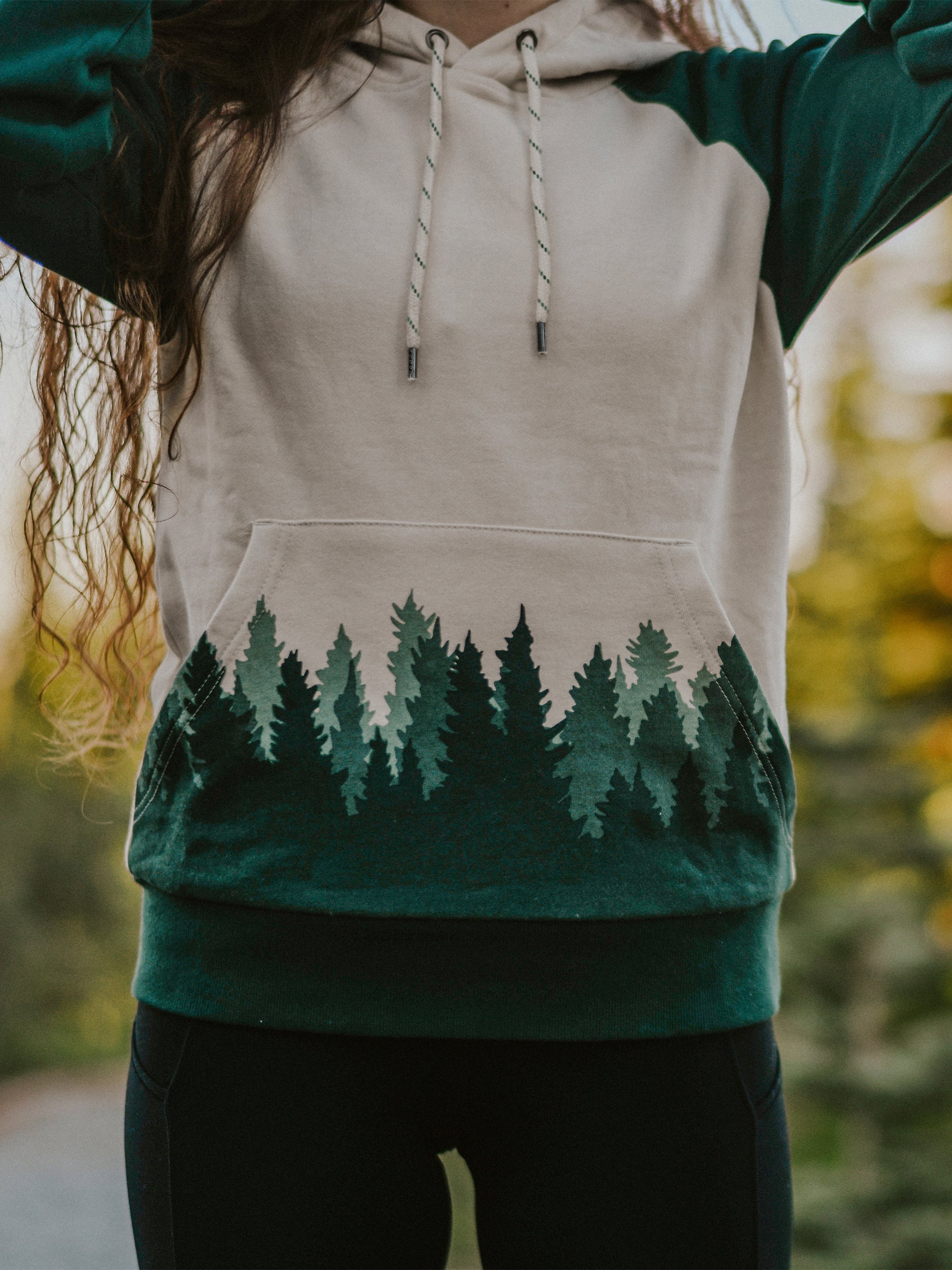 Fading Forest Hoodie, a Organic Hoodie by Happy Earth Apparel