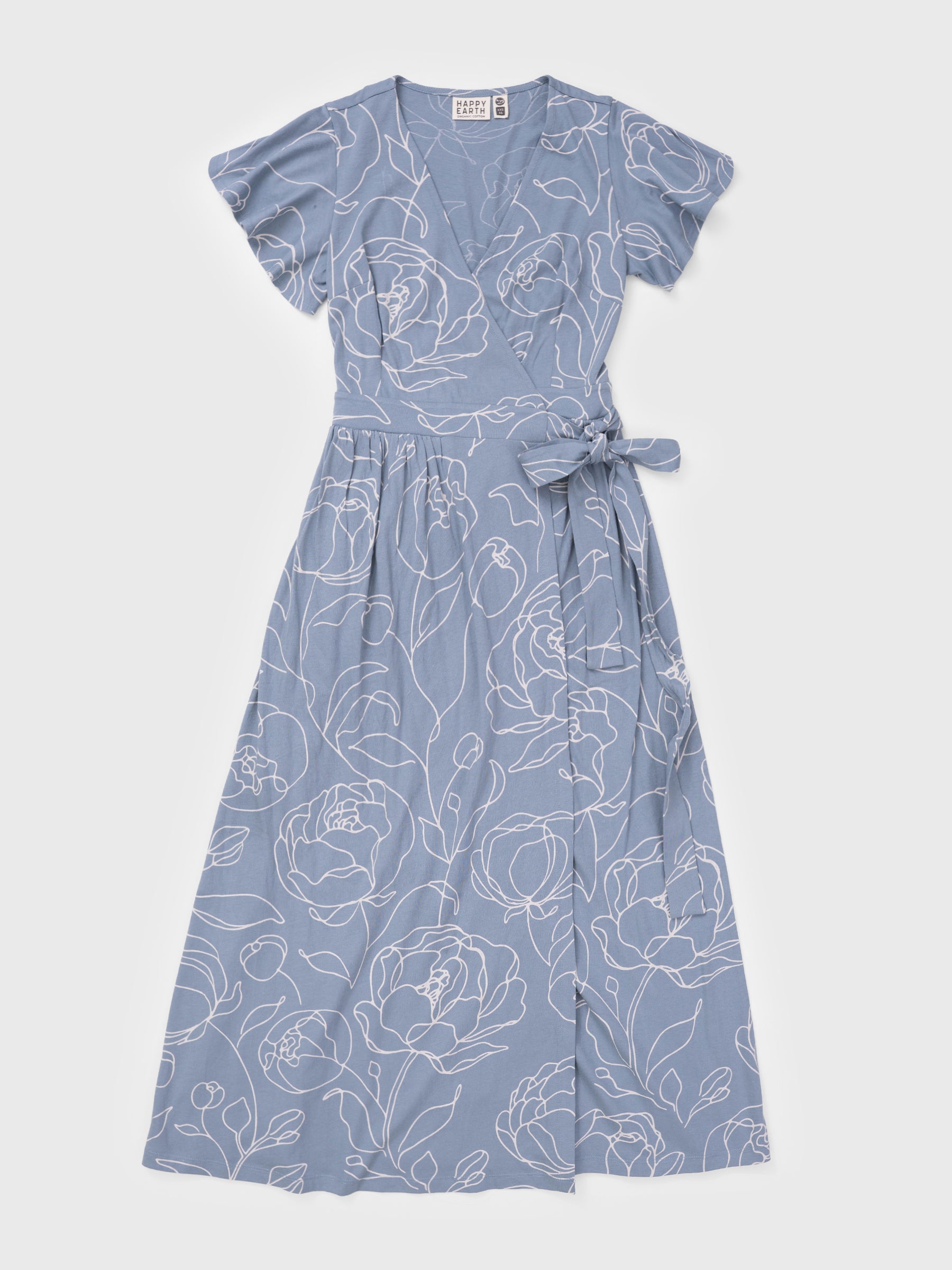 Women's Organic Cotton Wrap Dress | Garden Rose S/M Women's Organic Cotton Wrap Dress | Garden Rose S/M