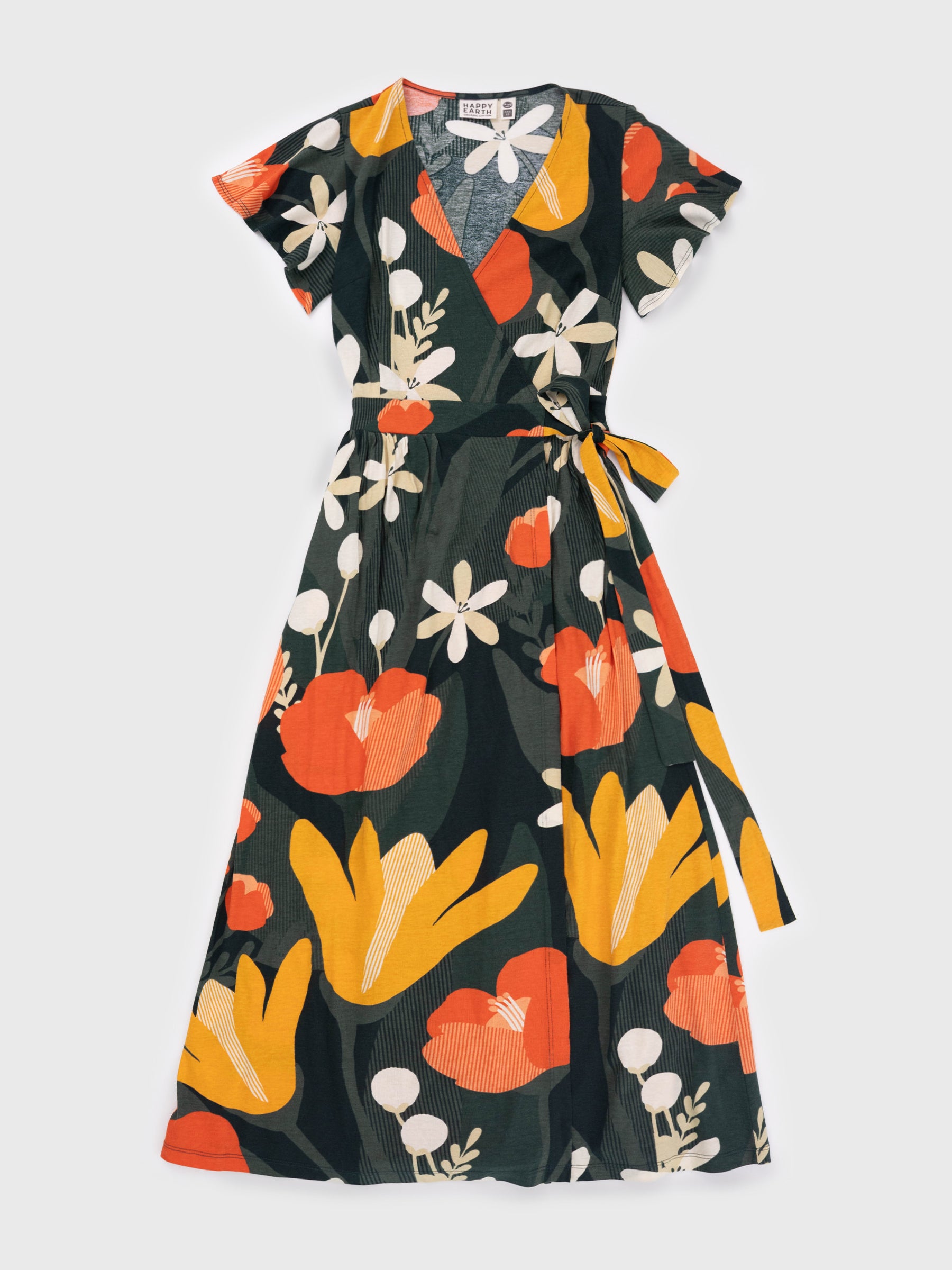 Women's Organic Cotton Wrap Dress | Paradise S/M