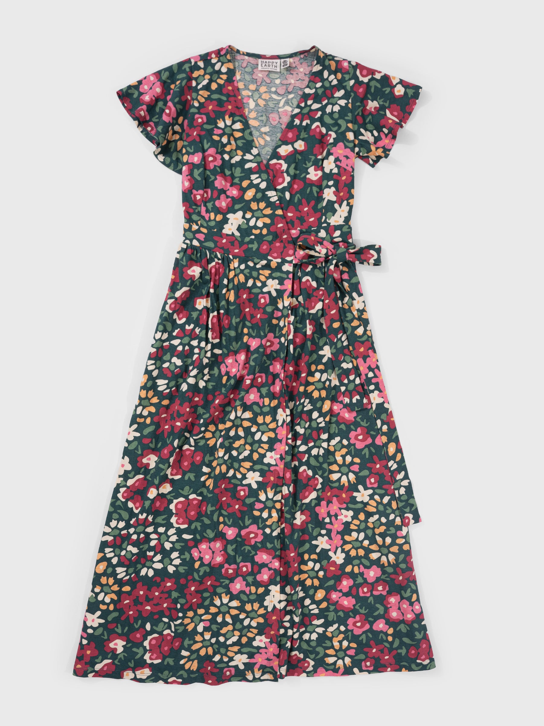 Women's Organic Cotton Wrap Dress | Wildflowers Women's Organic Cotton Wrap Dress | Wildflowers