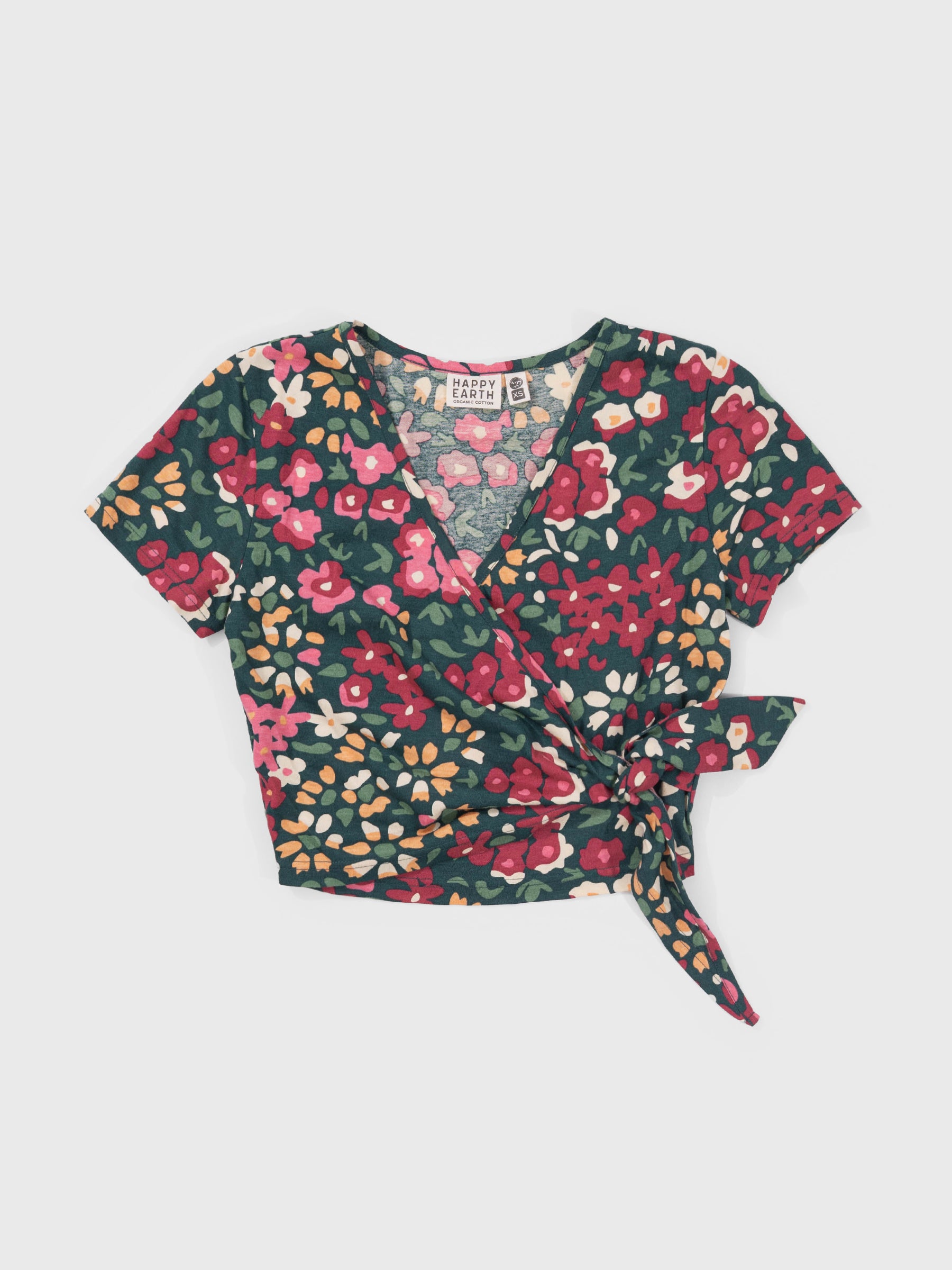 Women's Organic Wrap Crop Top | Wildflowers