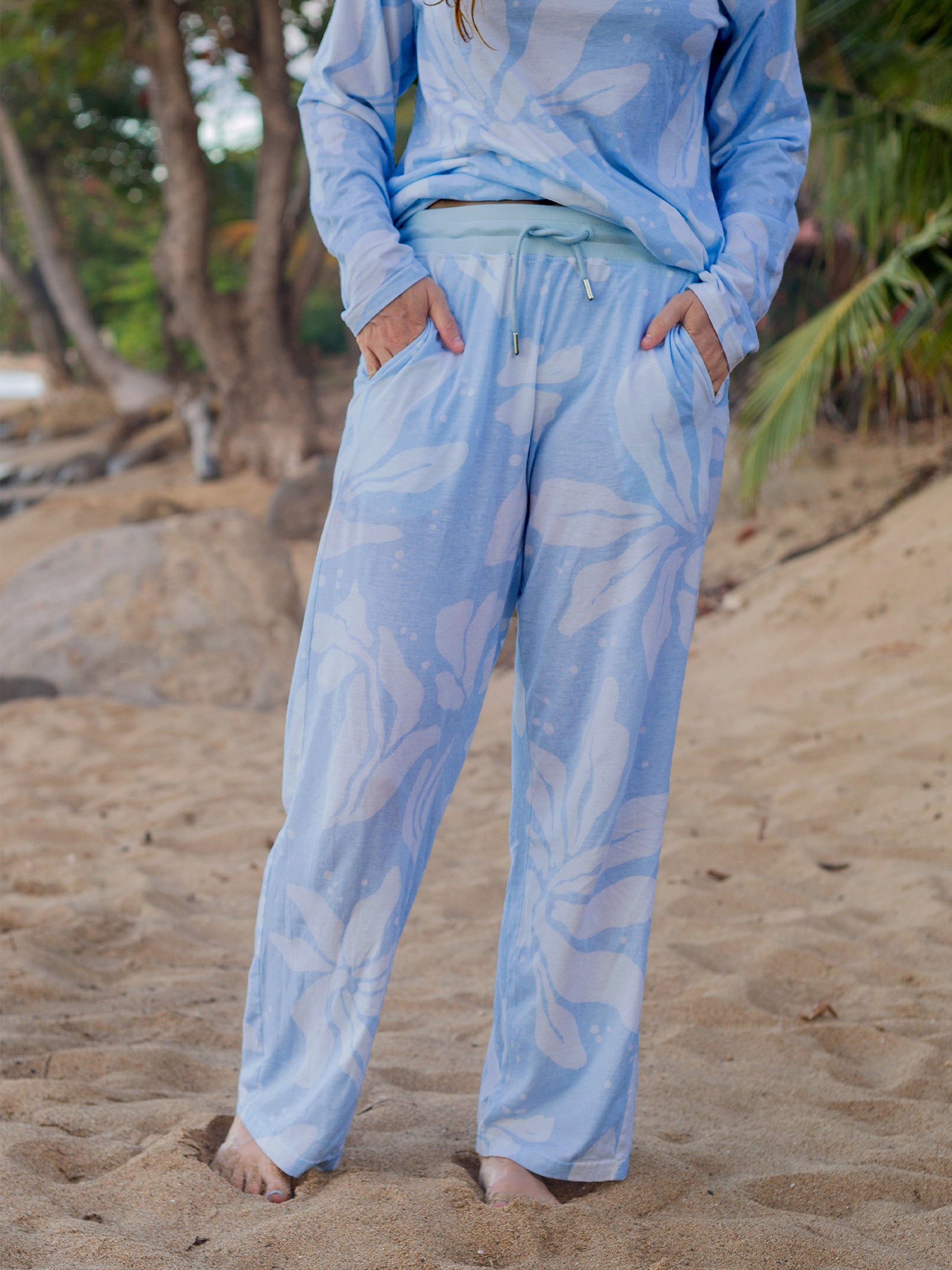 Getaway Pants | Naupaka Blossom-Organic Pants-Happy Earth