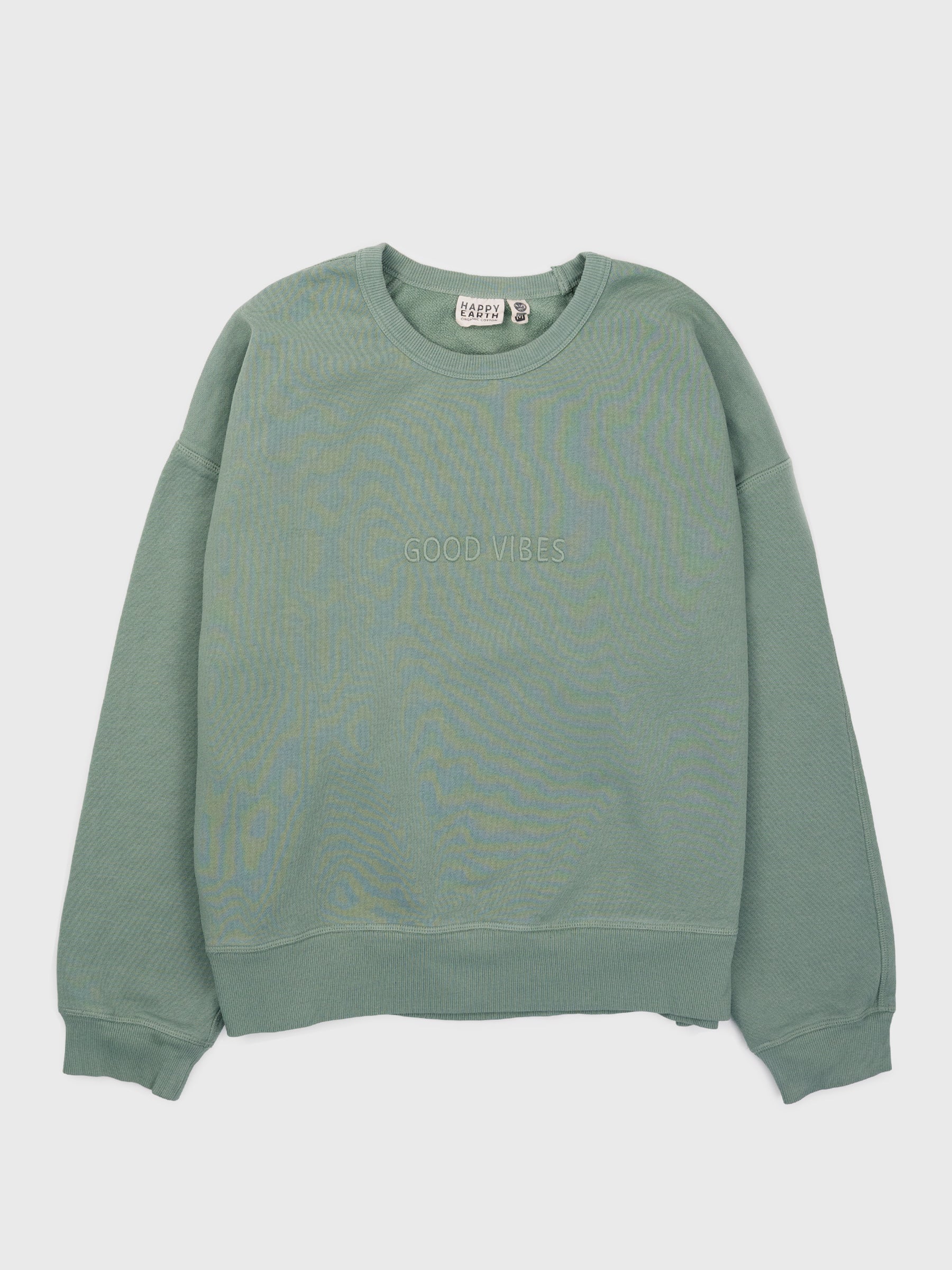 GOOD VIBES Embroidered Organic Pullover