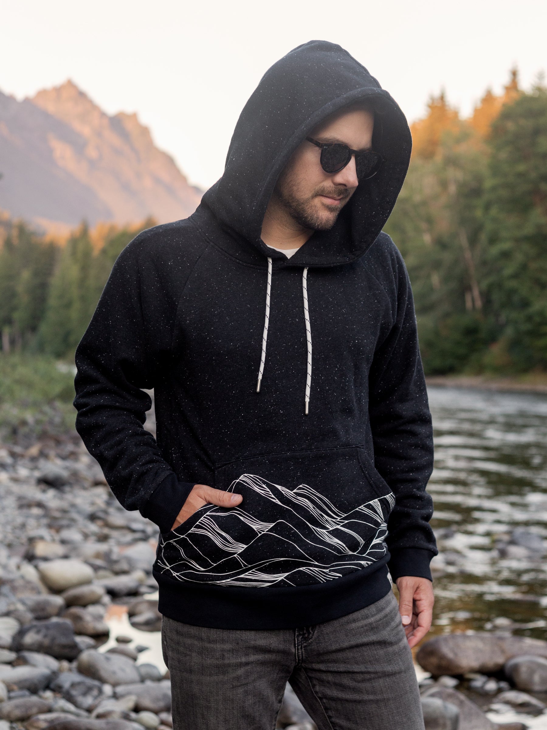 Black Diamond Hoodie, a Organic Hoodie by Happy Earth Apparel