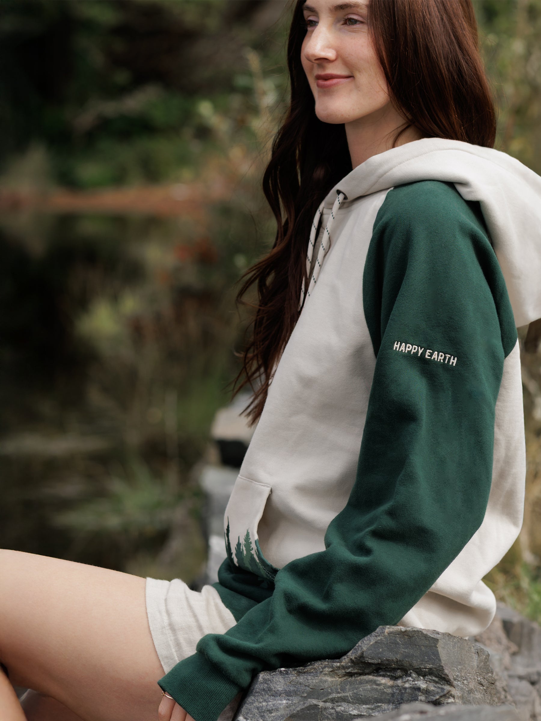 Fading Forest Hoodie, a Organic Hoodie by Happy Earth Apparel
