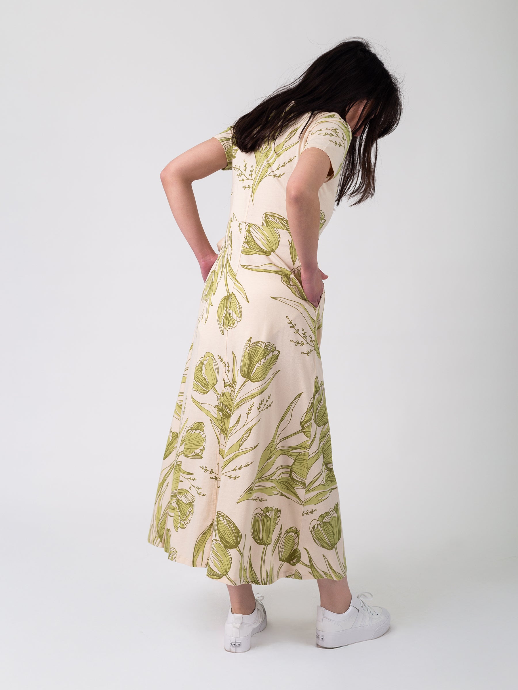 Isla Midi Dress | Les Fleurs-Organic Dress-Happy Earth