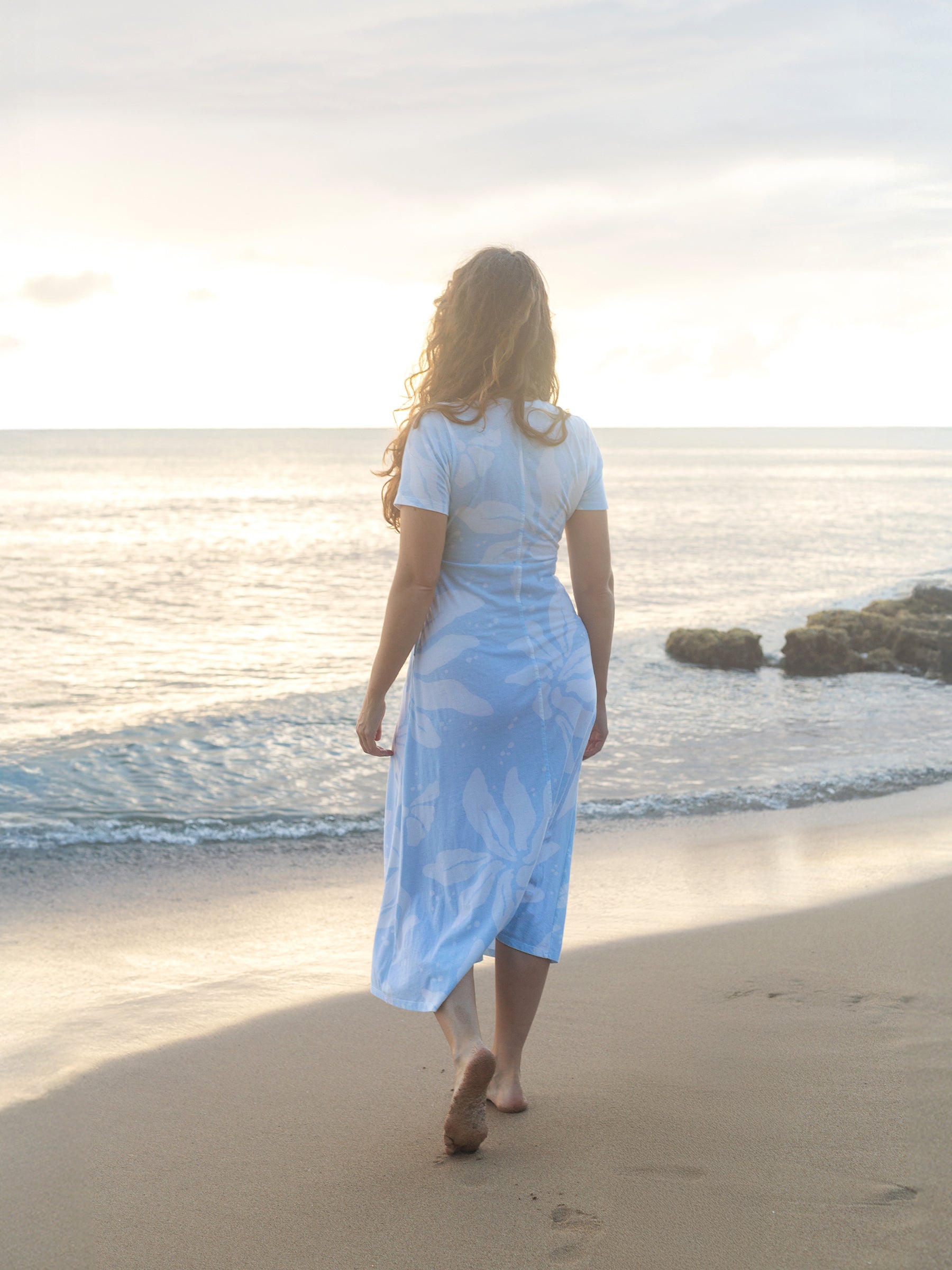 Isla Midi Dress | Naupaka Blossom-Organic Dress-Happy Earth