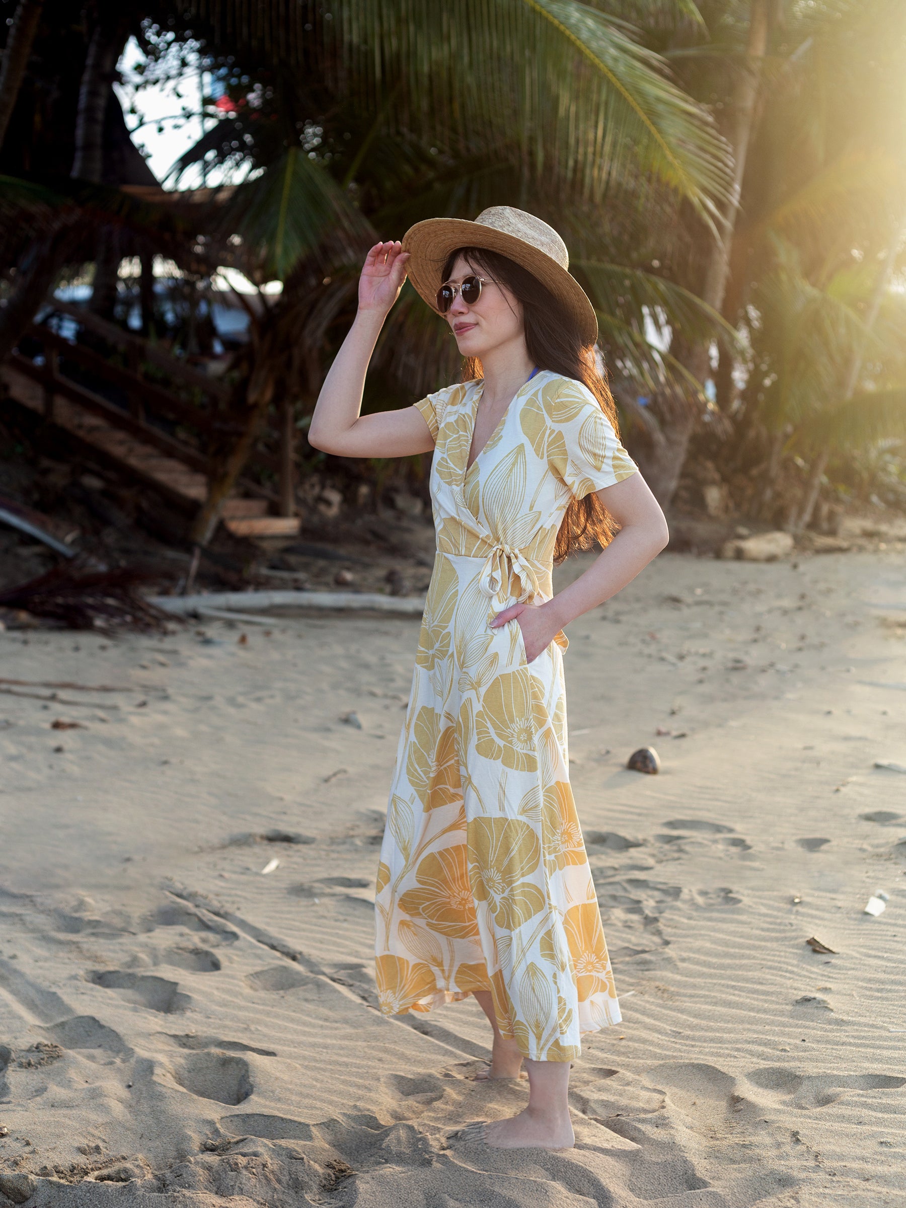 Isla Midi Dress | Poppies-Organic Dress-Happy Earth