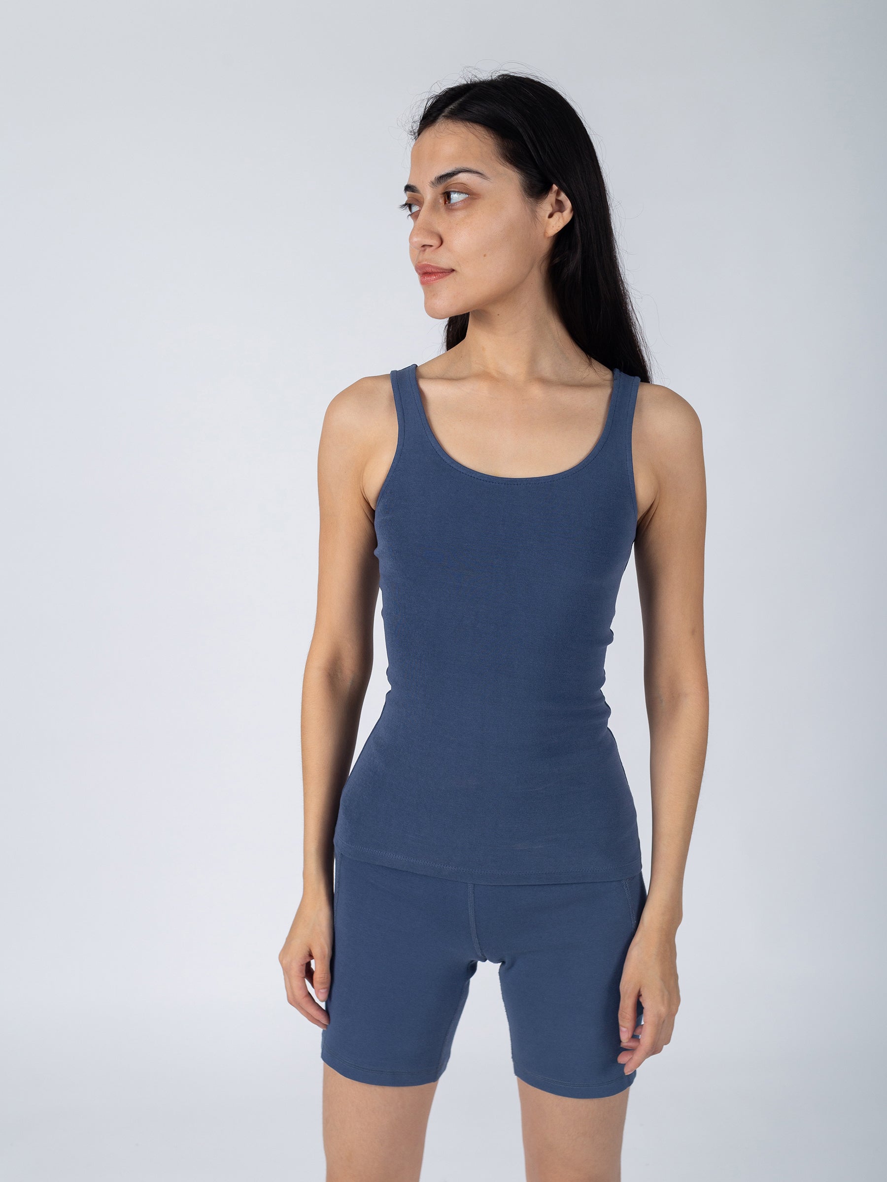PlantTec™ Organic Compression Tank | Blueberry, a Organic Activewear by Happy Earth Apparel