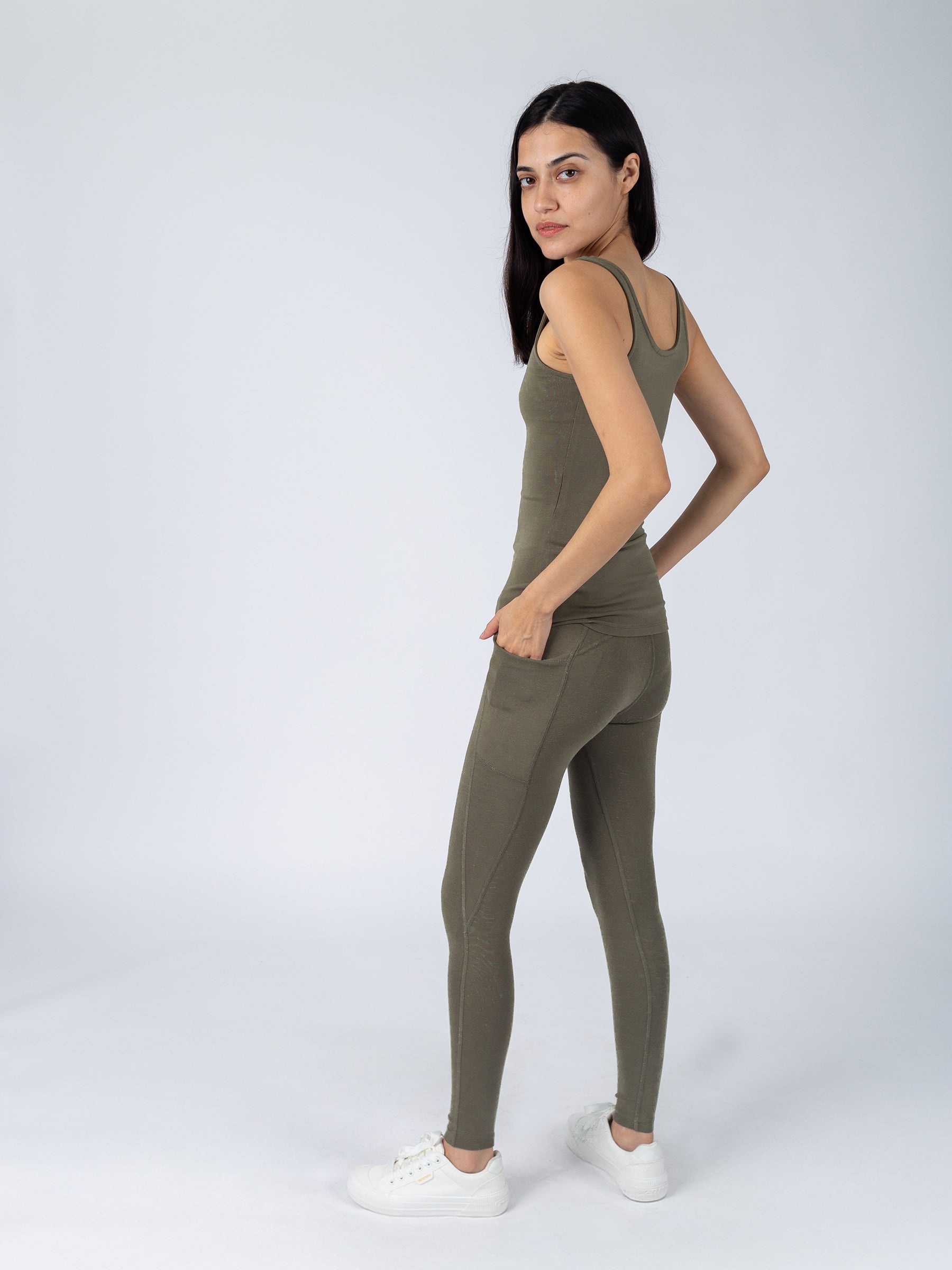 PlantTec™ Organic Compression Tank | Cypress, a Organic Activewear by Happy Earth Apparel