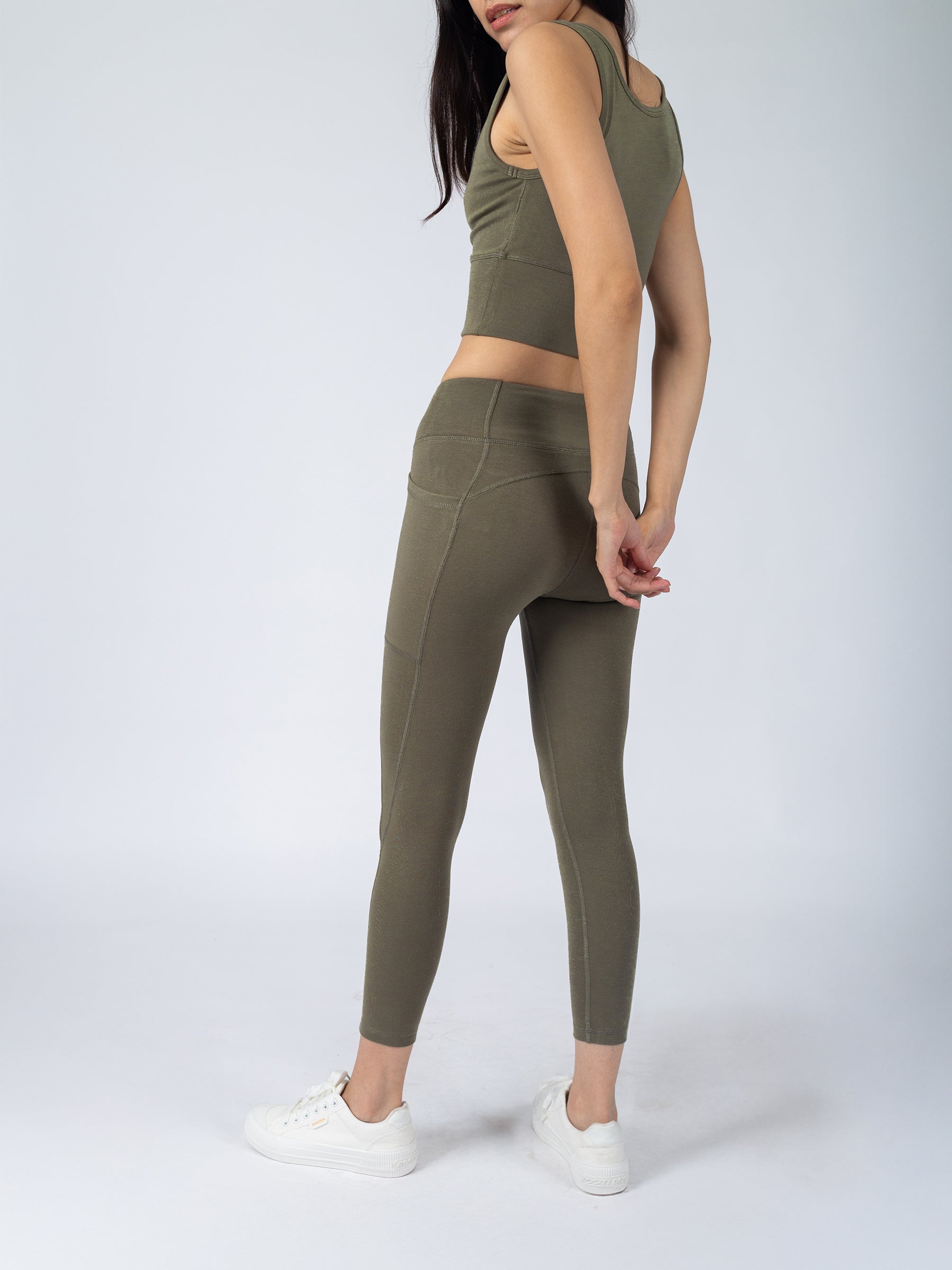 PlantTec™ Organic Crop/Petite Leggings | Cypress, a Organic Activewear by Happy Earth Apparel