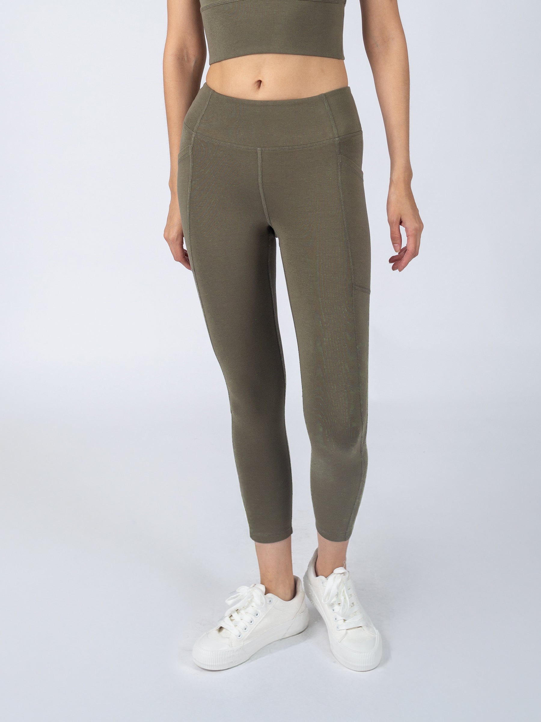 PlantTec™ Organic Crop/Petite Leggings | Cypress, a Organic Activewear by Happy Earth Apparel
