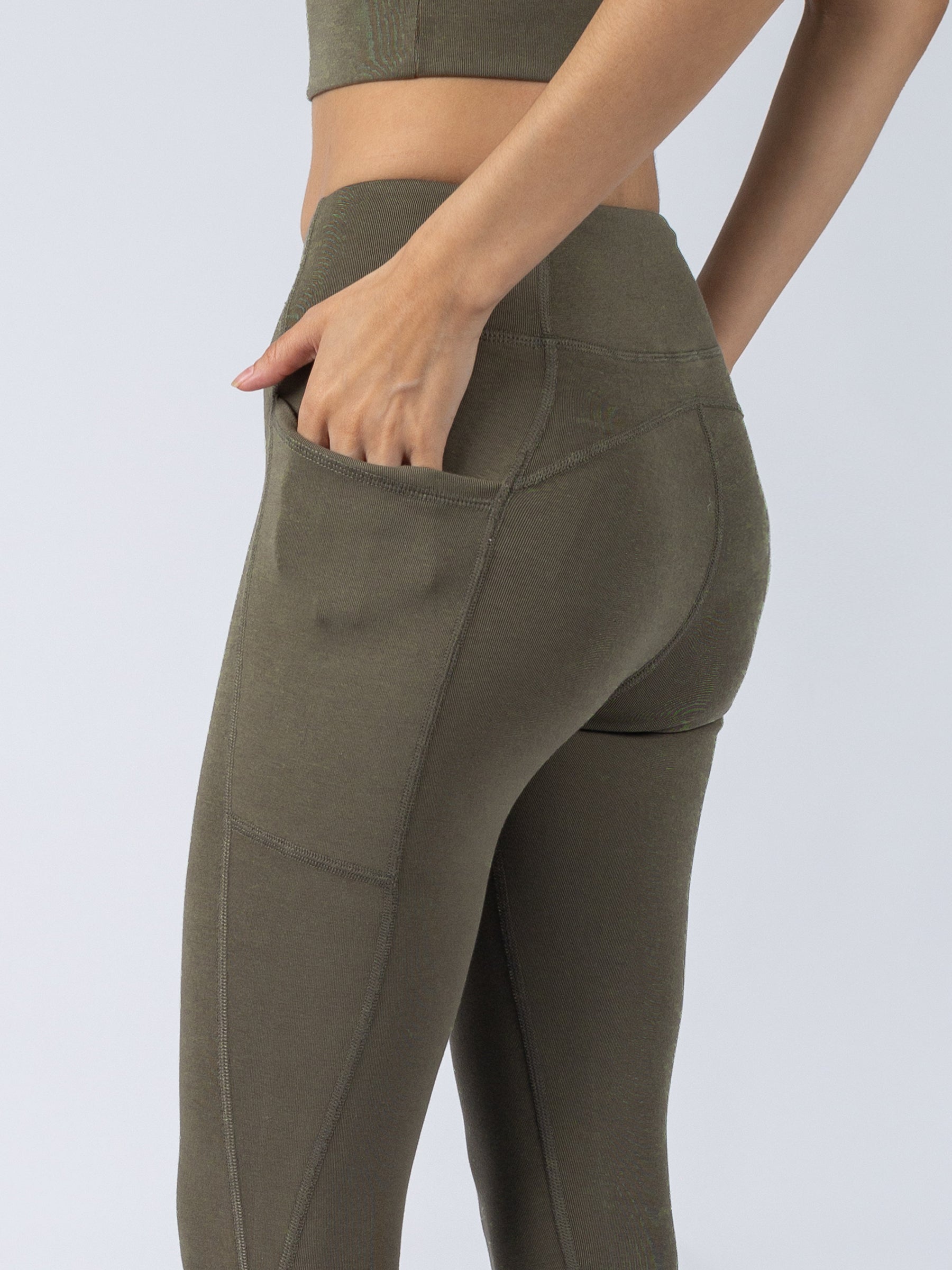 PlantTec™ Organic Crop/Petite Leggings | Cypress, a Organic Activewear by Happy Earth Apparel