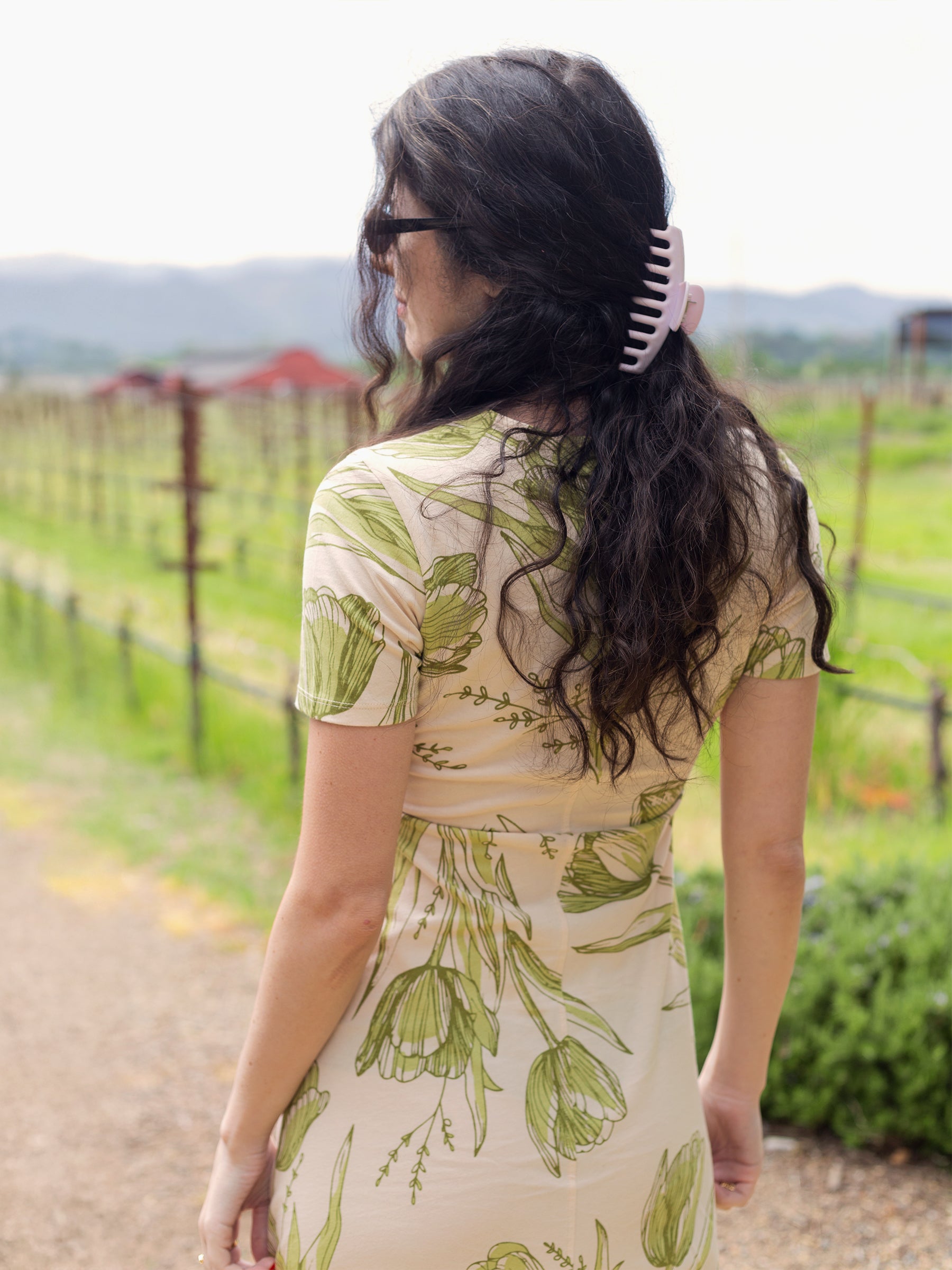 Isla Midi Dress | Les Fleurs, a Organic Dress by Happy Earth Apparel