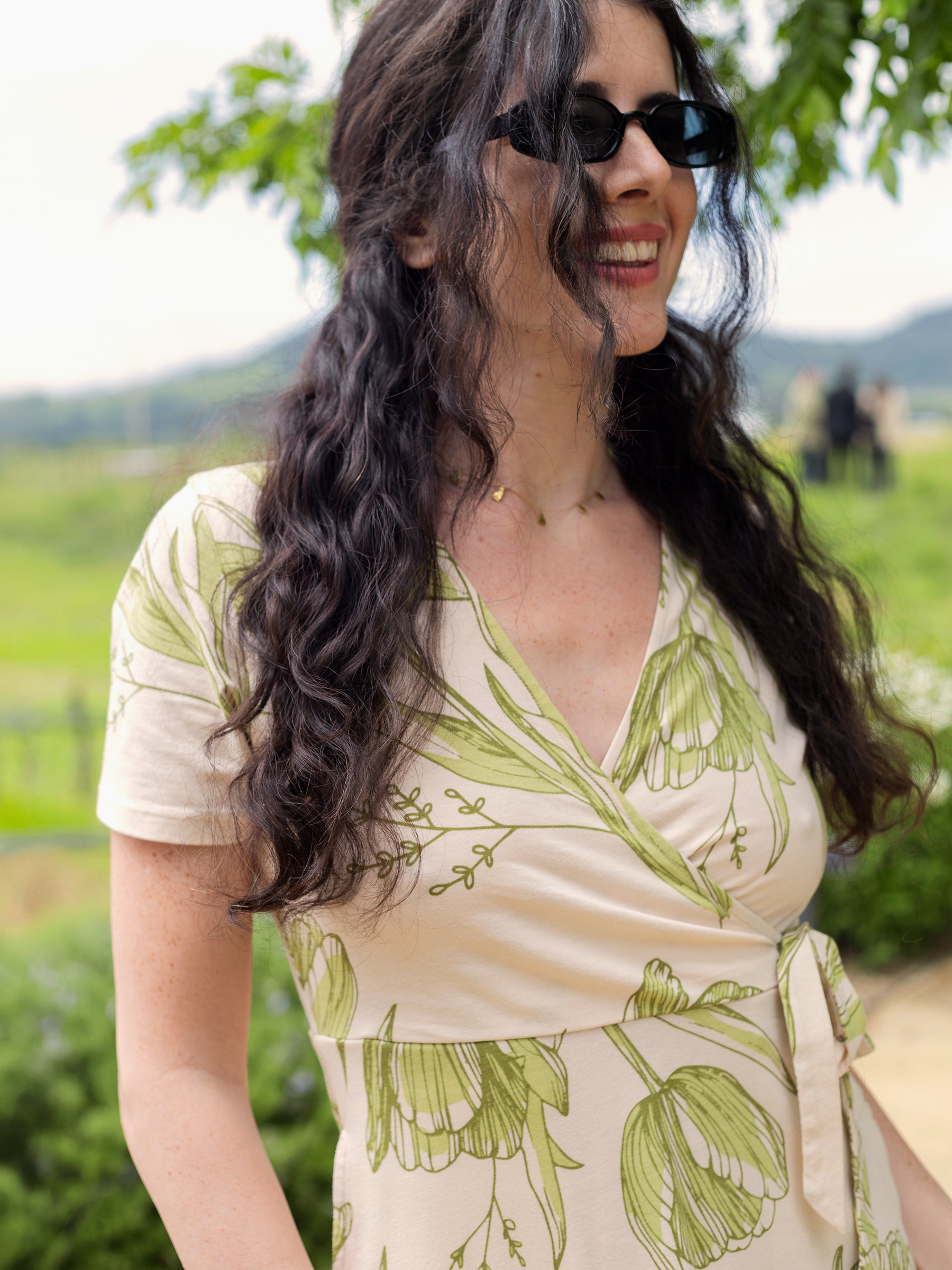 Isla Midi Dress | Les Fleurs, a Organic Dress by Happy Earth Apparel