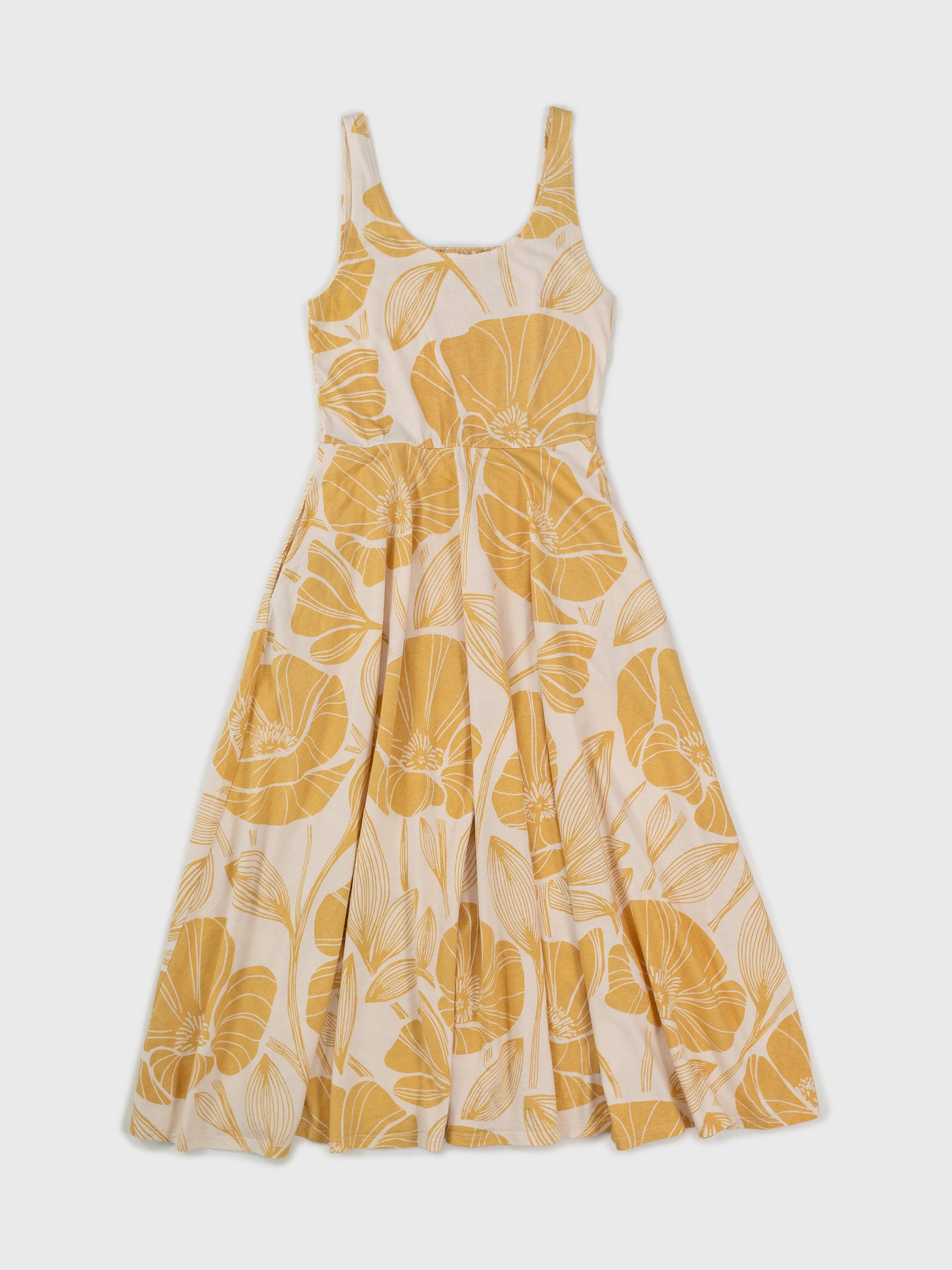 Lily Midi Dress | Poppies-Organic Dress-Happy Earth