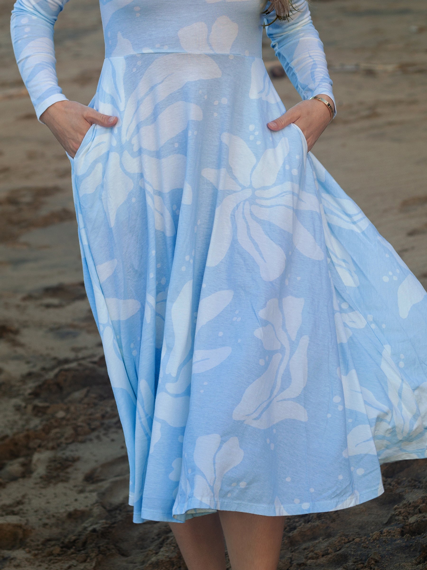 Luna Midi Dress | Naupaka Blossom-Organic Dress-Happy Earth
