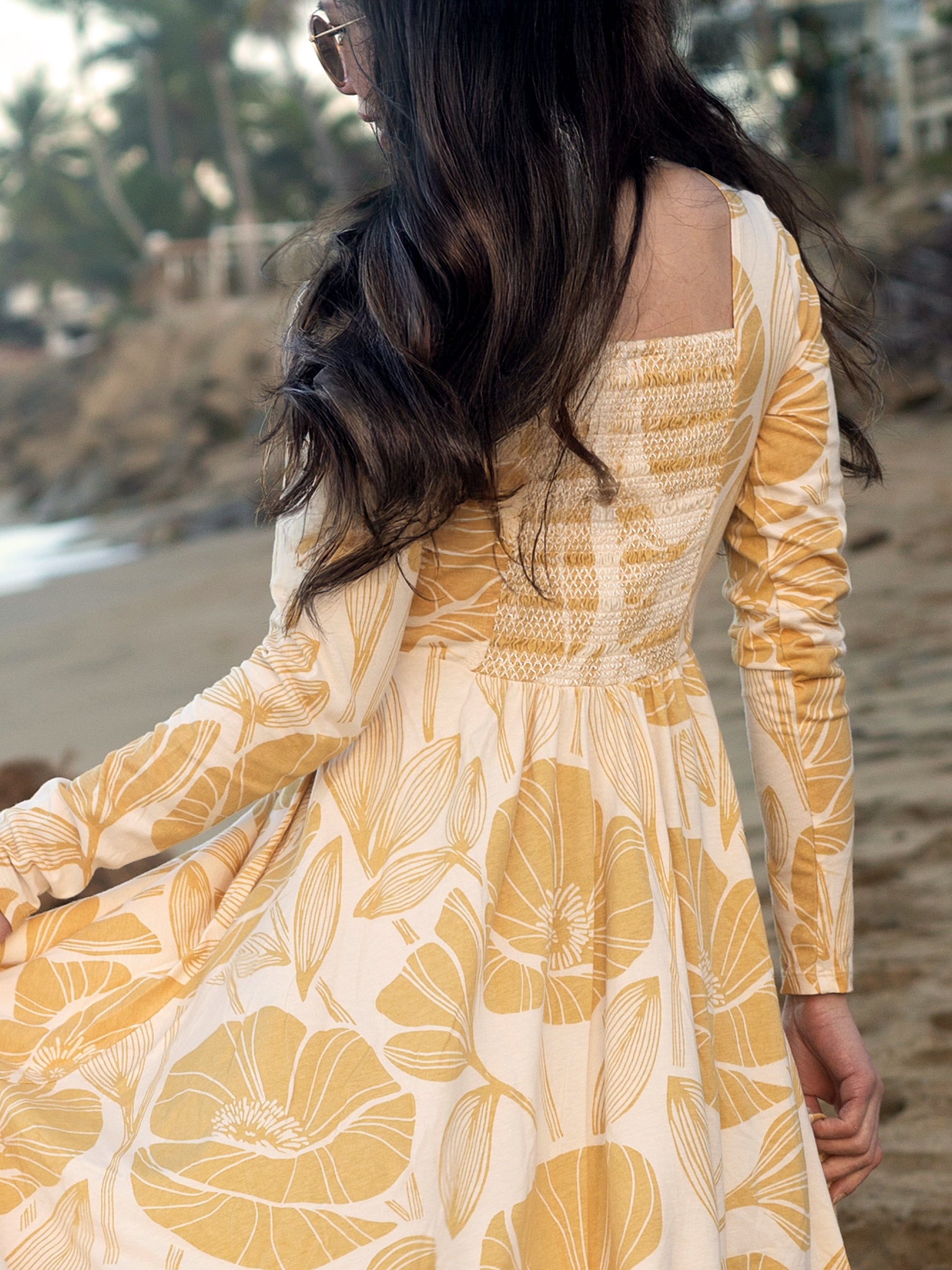 Luna Midi Dress | Poppies-Organic Dress-Happy Earth